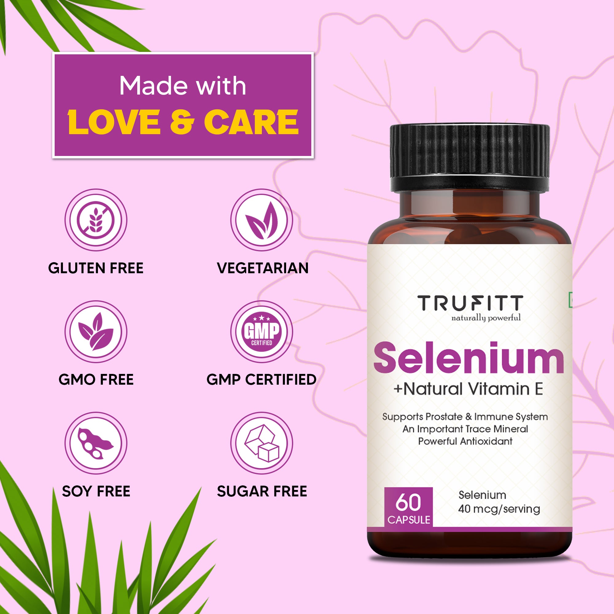 Simply Earth Rosemary Dried Leaves For HairTrufitt Selenium Capsules 40mcg + Vitamin E 10 MG Growth- 100 GM