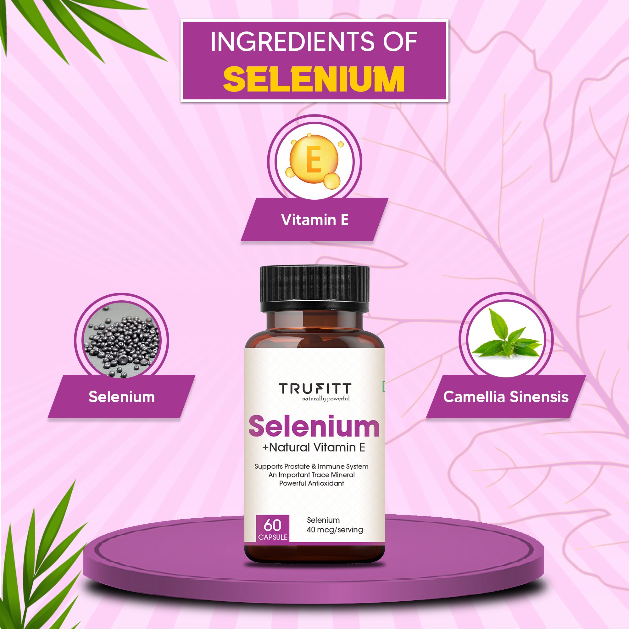 Simply Earth Rosemary Dried Leaves For HairTrufitt Selenium Capsules 40mcg + Vitamin E 10 MG Growth- 100 GM