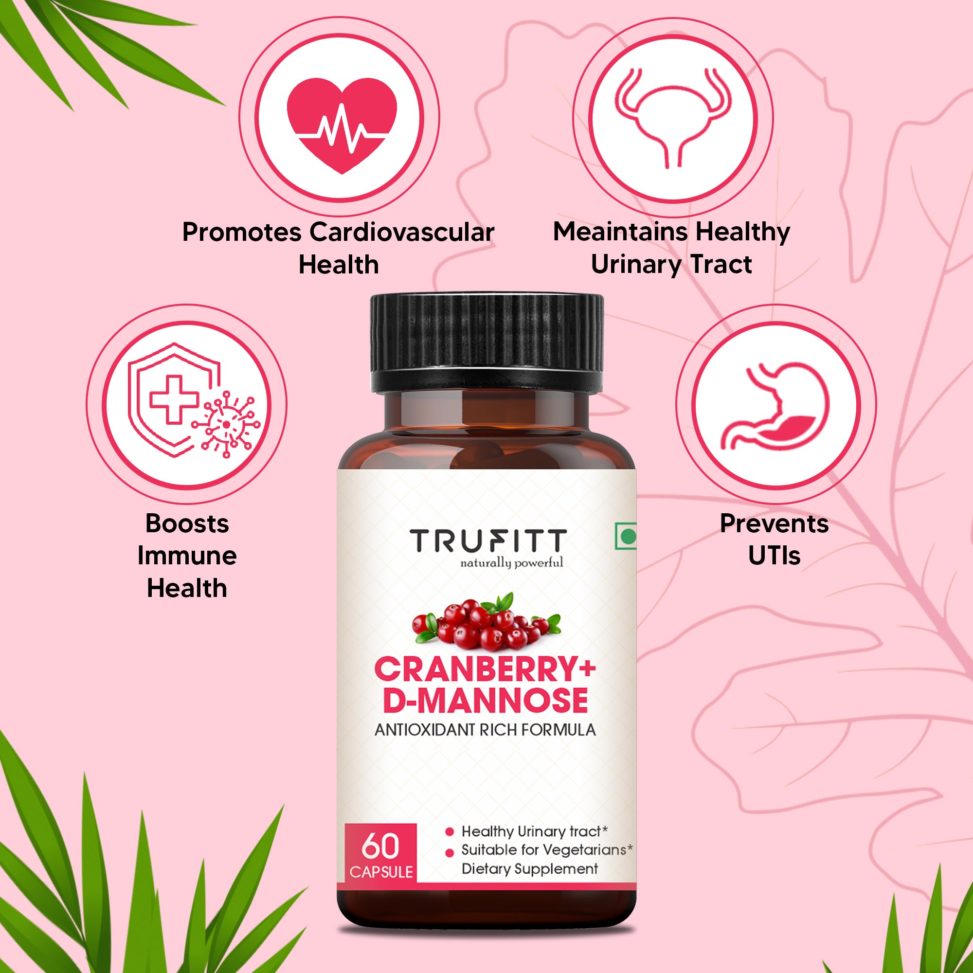Trufitt Nutrition Trufitt Cranberry + D-Mannose Antioxidant - 60 Capsules