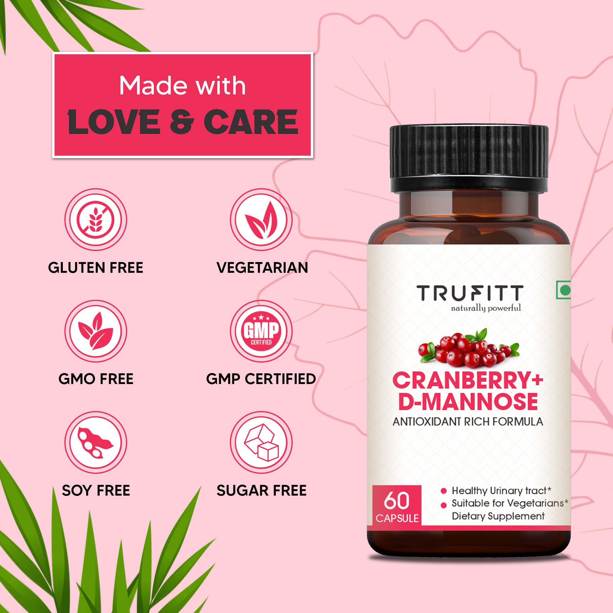 Trufitt Nutrition Trufitt Cranberry + D-Mannose Antioxidant - 60 Capsules