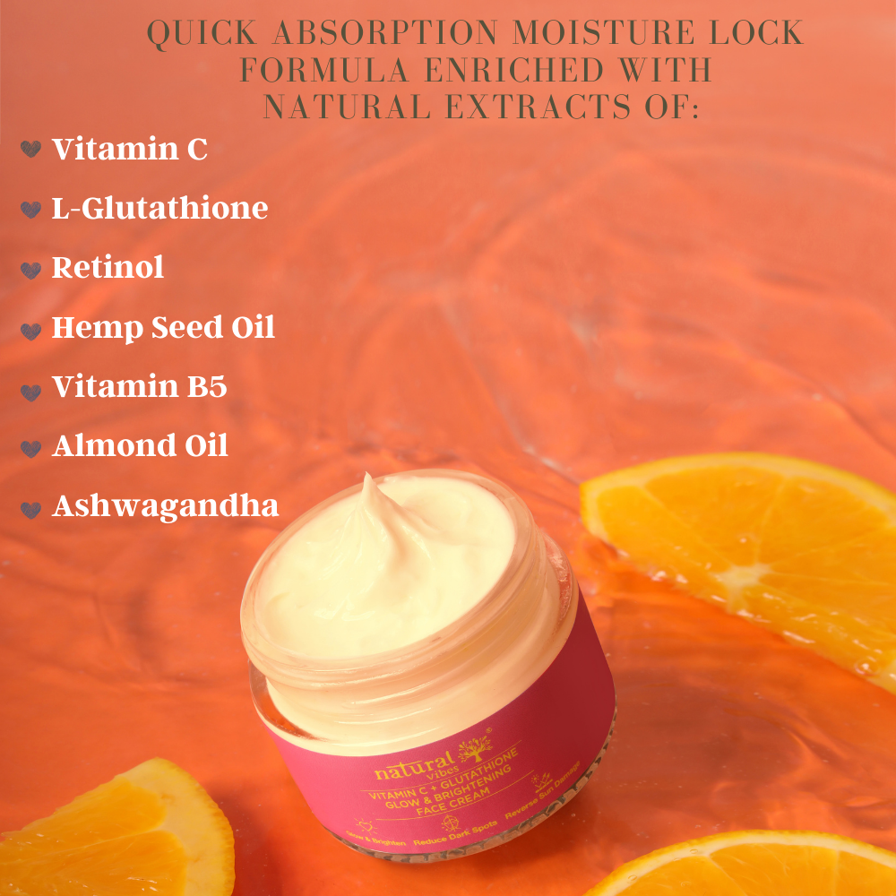 Natural Vibes Vitamin C + Glutathione Glow & Brightening Face Day & Night Cream 50 g