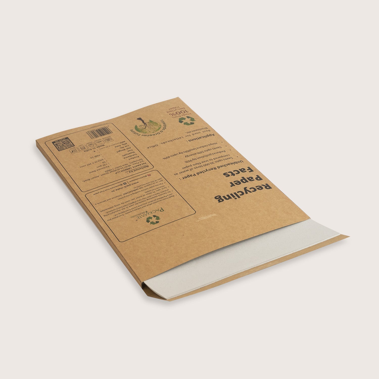 Packmate - Bond Paper (120 GSM | A4 Size - 100 Sheets)| Made From 100% Recycled Paper