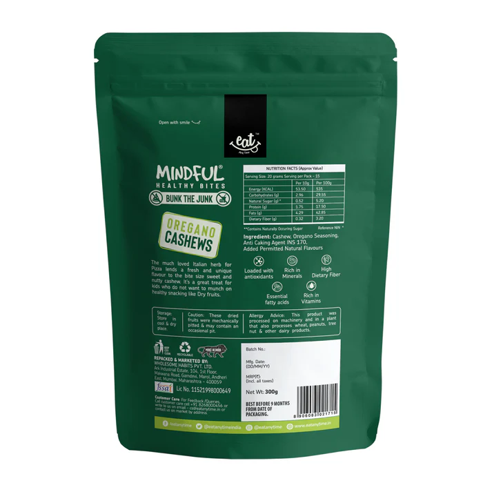 EAT Anytime Oregano Cashew -300gm