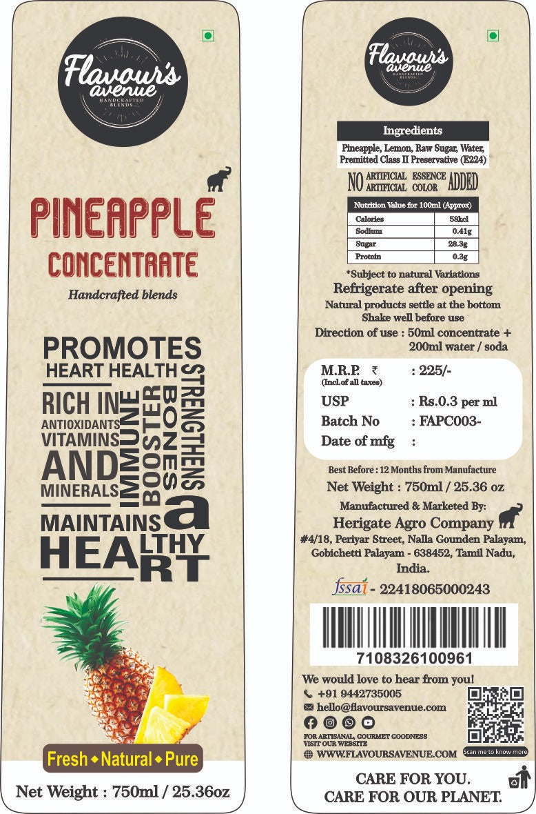 Flavours Avenue Pineapple Concentrate 750ml