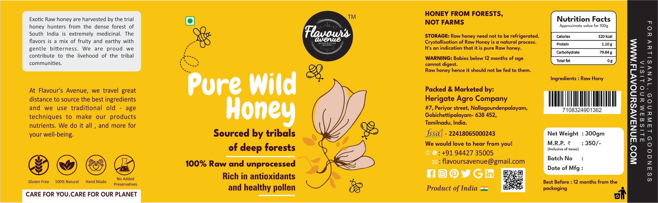 Flavours Avenue Pure WIld Honey 300g