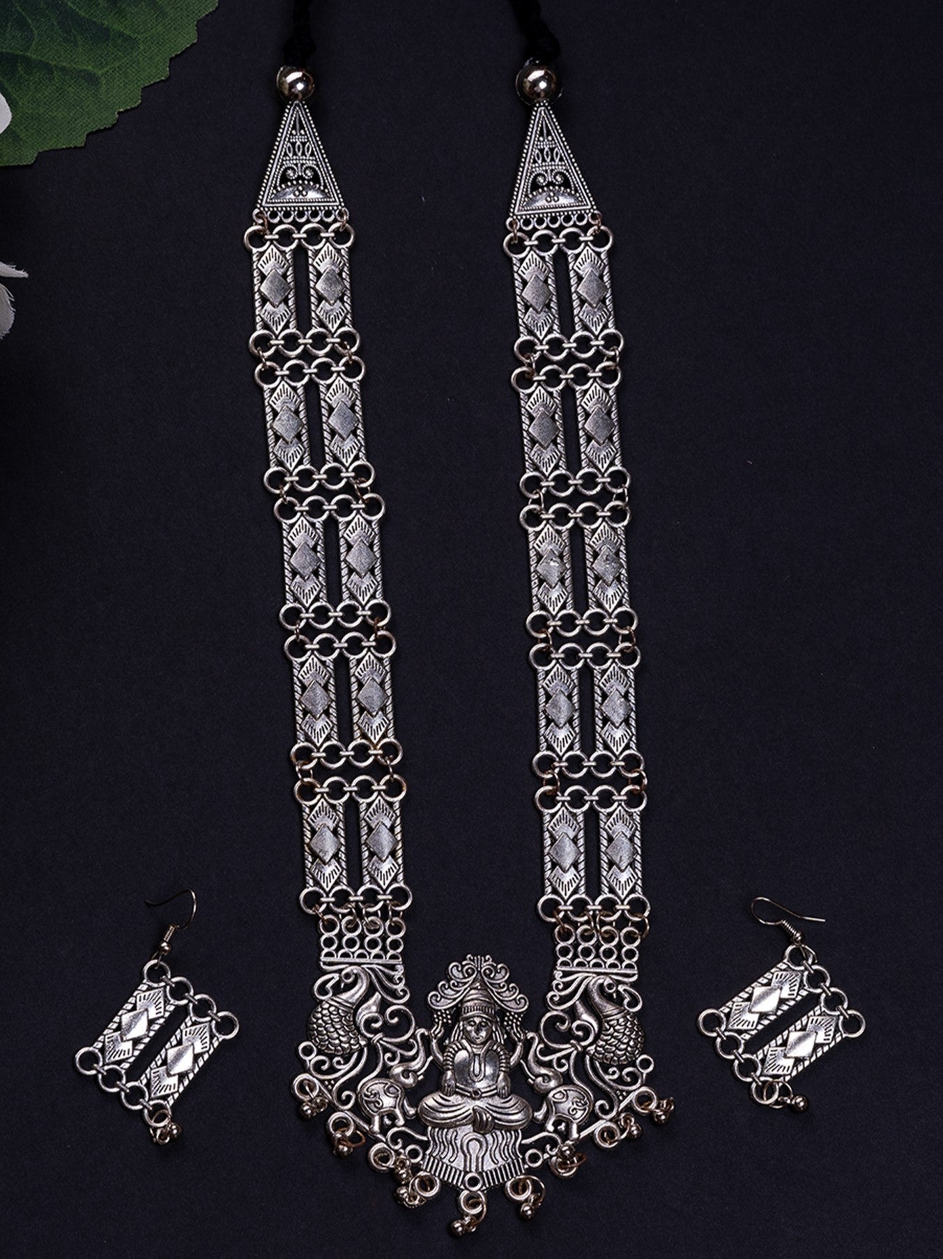 Sowpeace Handcrafted German Silver Necklace: God Figurine with Peacocks