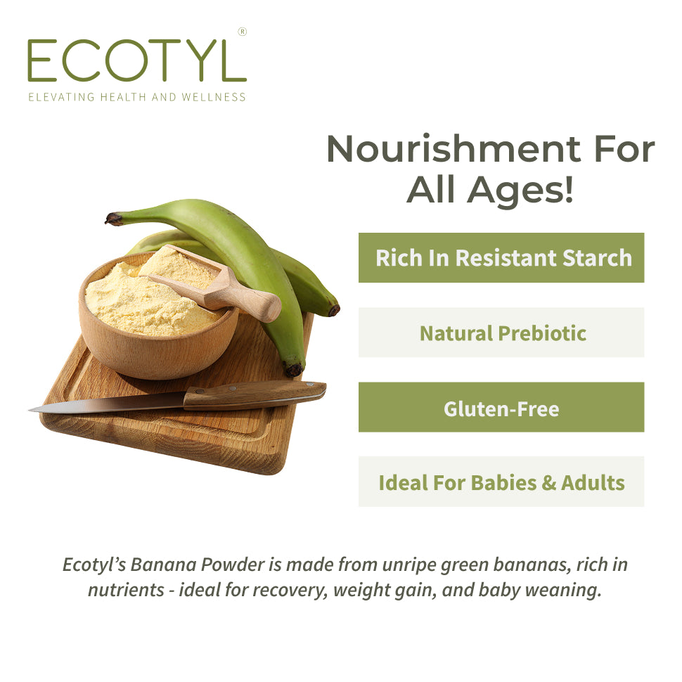 Ecotyl Raw Banana Powder | Prebiotic Superfood | Supports Gut Health | 200g