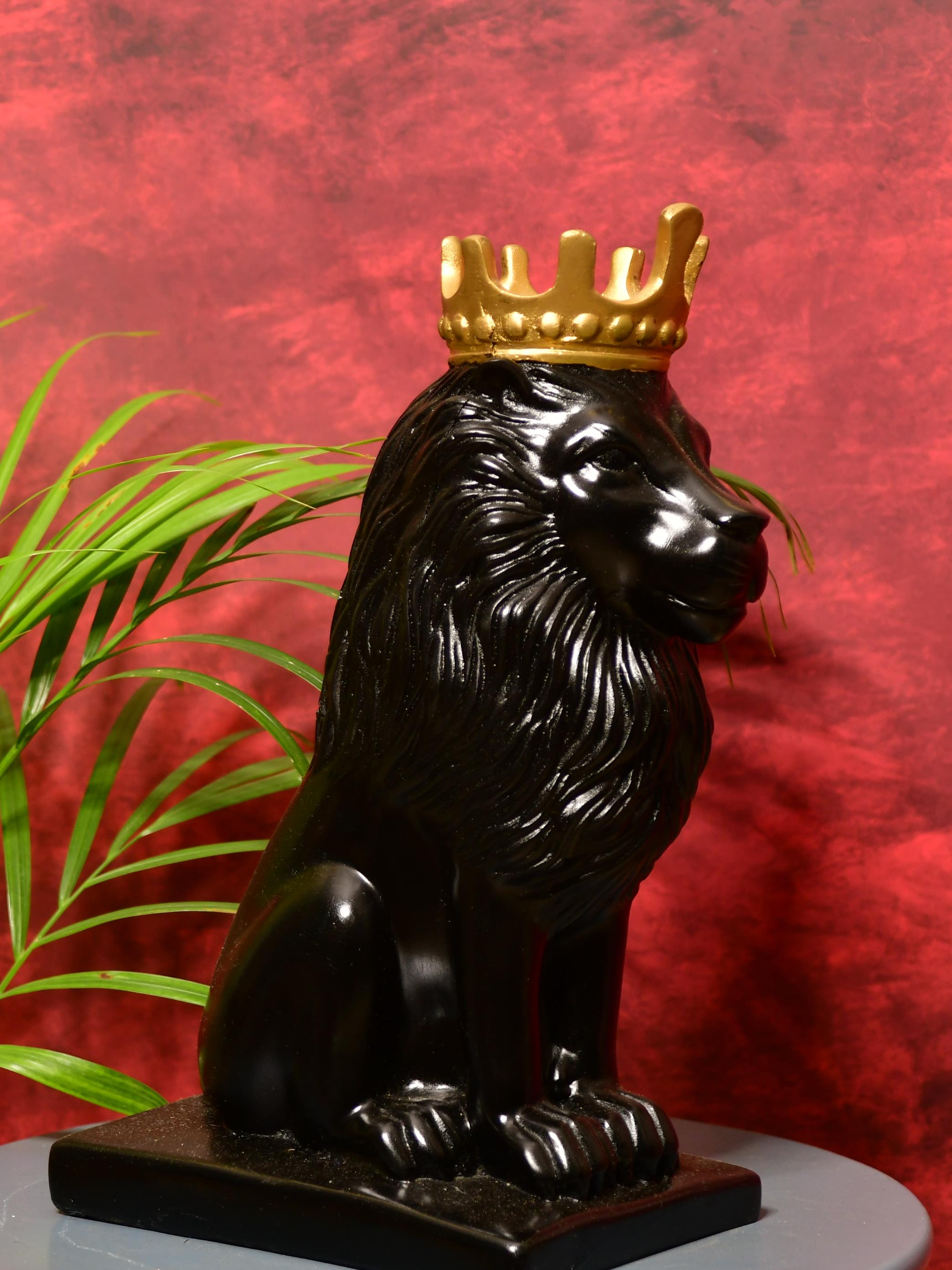 Sowpeace Black Lion Showpiece