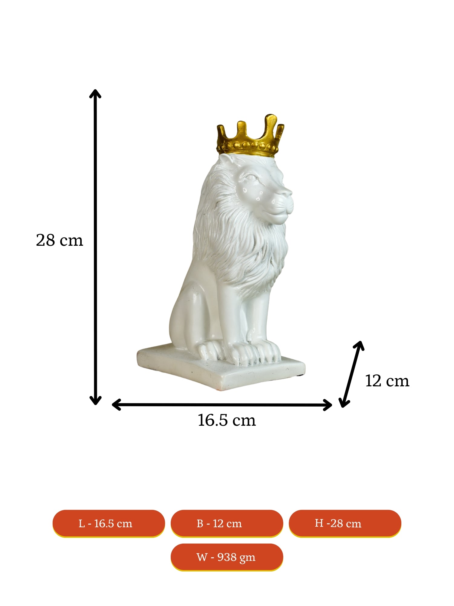 Sowpeace White Lion Showpiece