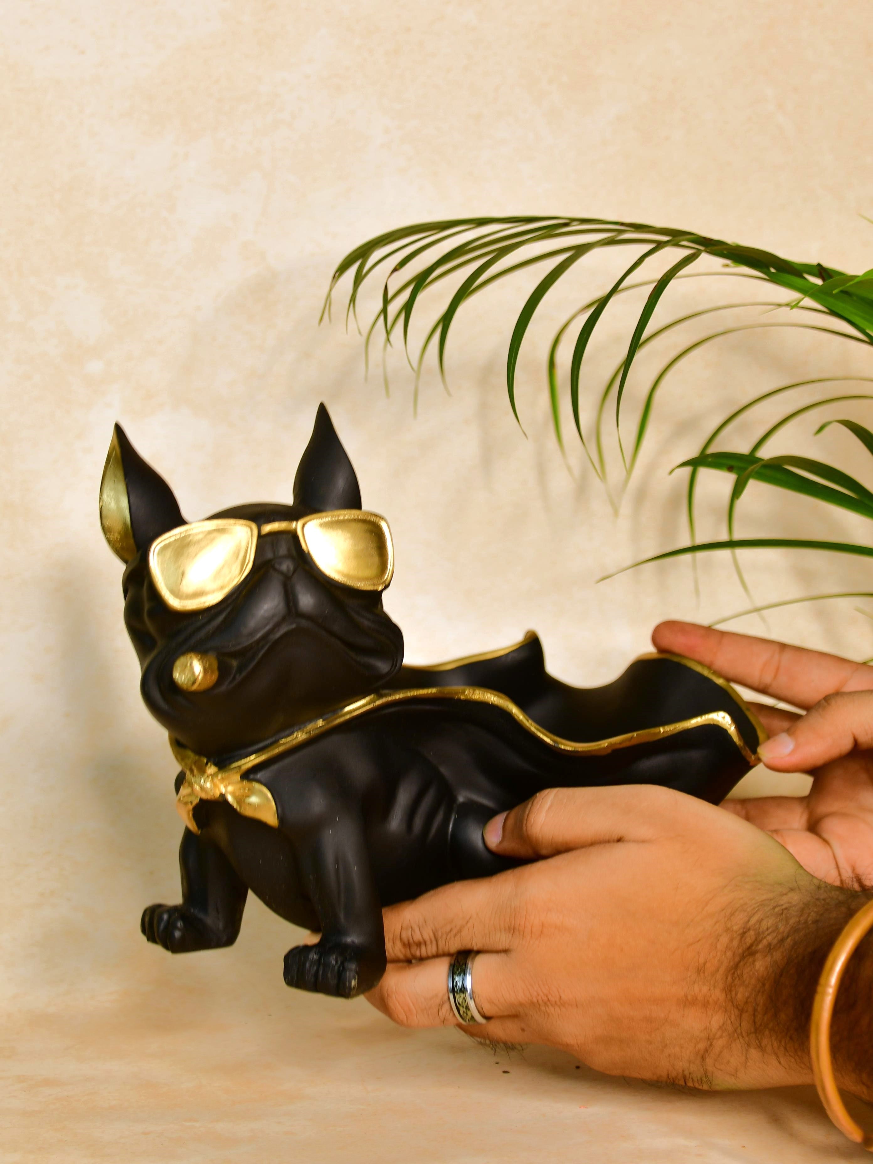 Sowpeace Resin Caped Dog Showpiece