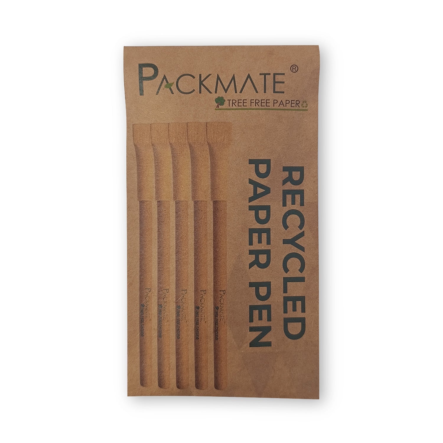 PackMate Recycled Paper Pens | Made Using 100% Recycled Paper - (Pack of 5)