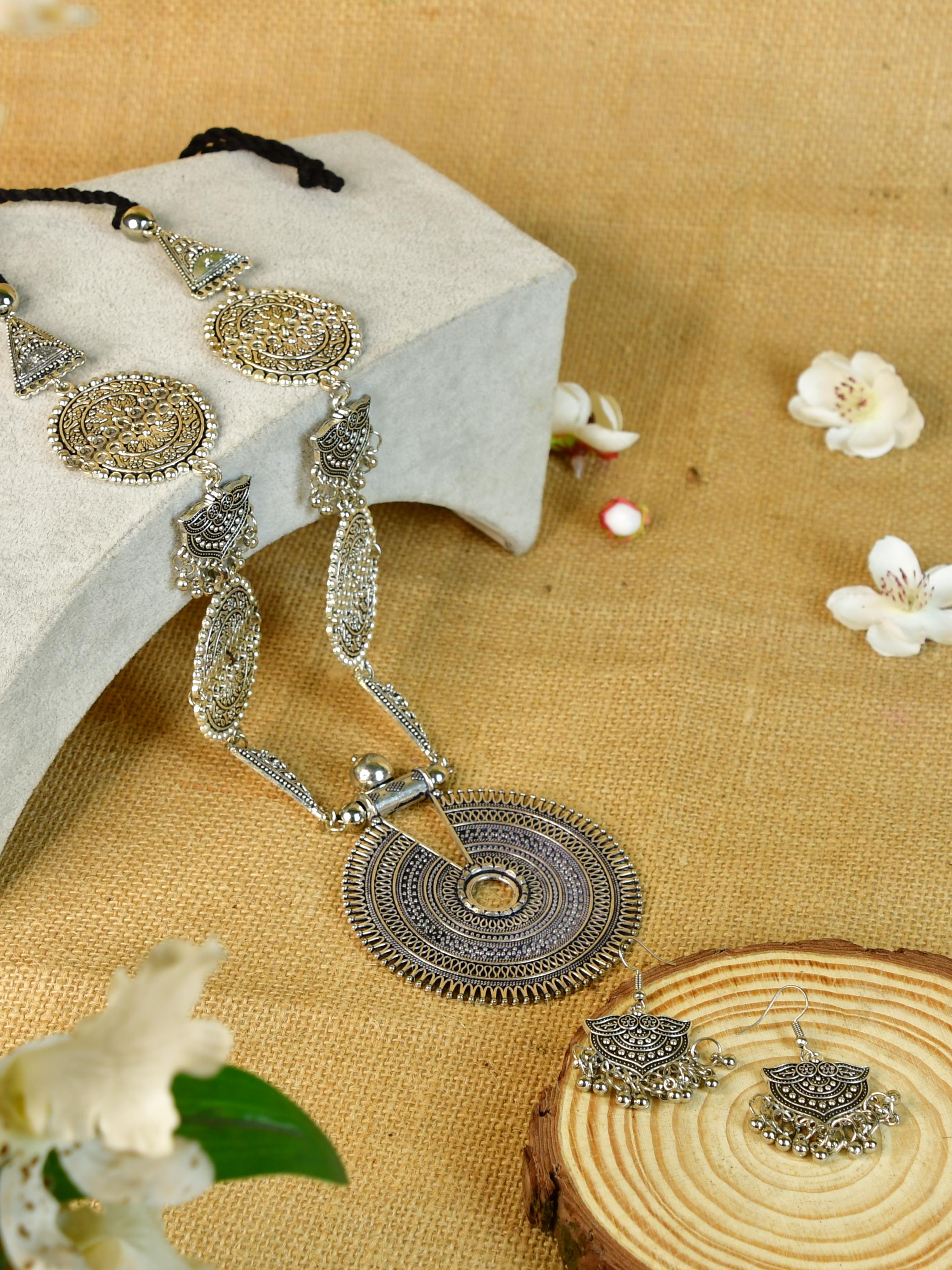 Sowpeace Handcrafted German Silver Necklace: Mandala Sun Design