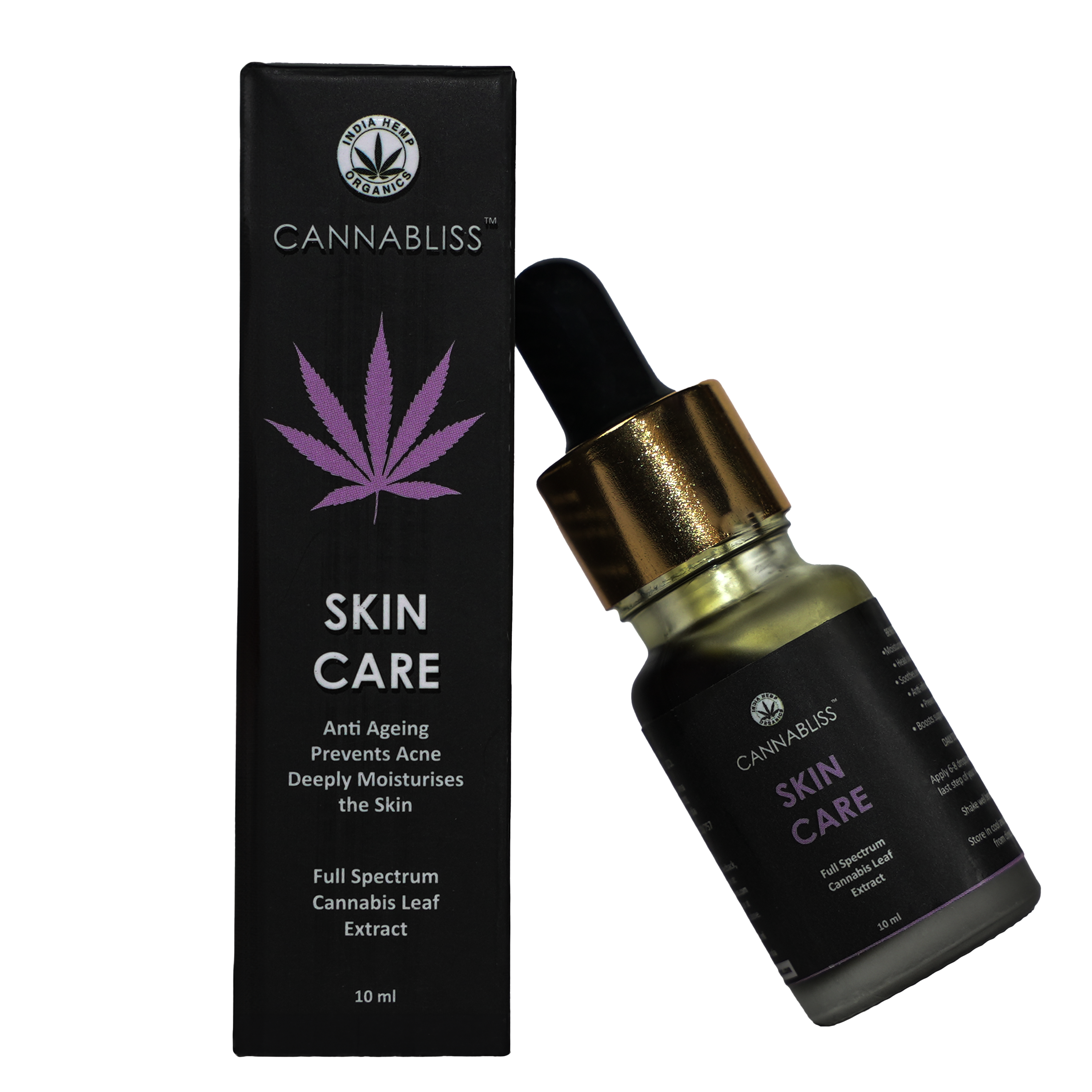 India Hemp CannaBliss SKIN CARE (with 0.5% Cannabis Leaf Extract + Argan & Rosehip - Oil + Hemp Seed Oil) - 10 ML