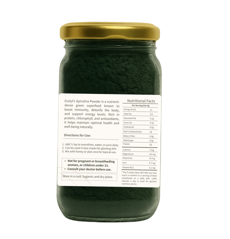 Ecotyl Spirulina Powder | Superfood | High Protein & Nutrients | 100g