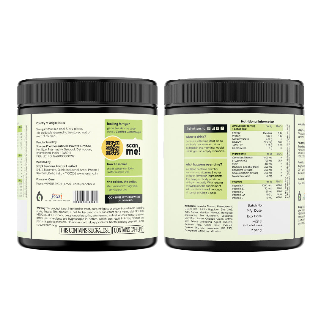 Tencha Collagen Supplements for Women & Men, 30 Servings, 150 GM