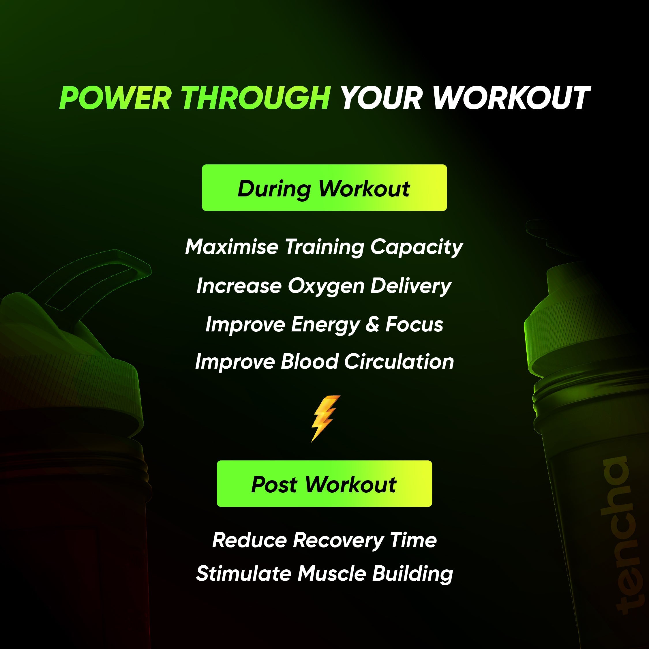 Tencha Pre Workout Supplements For Men & Women, 180G Powder, 30 Servings