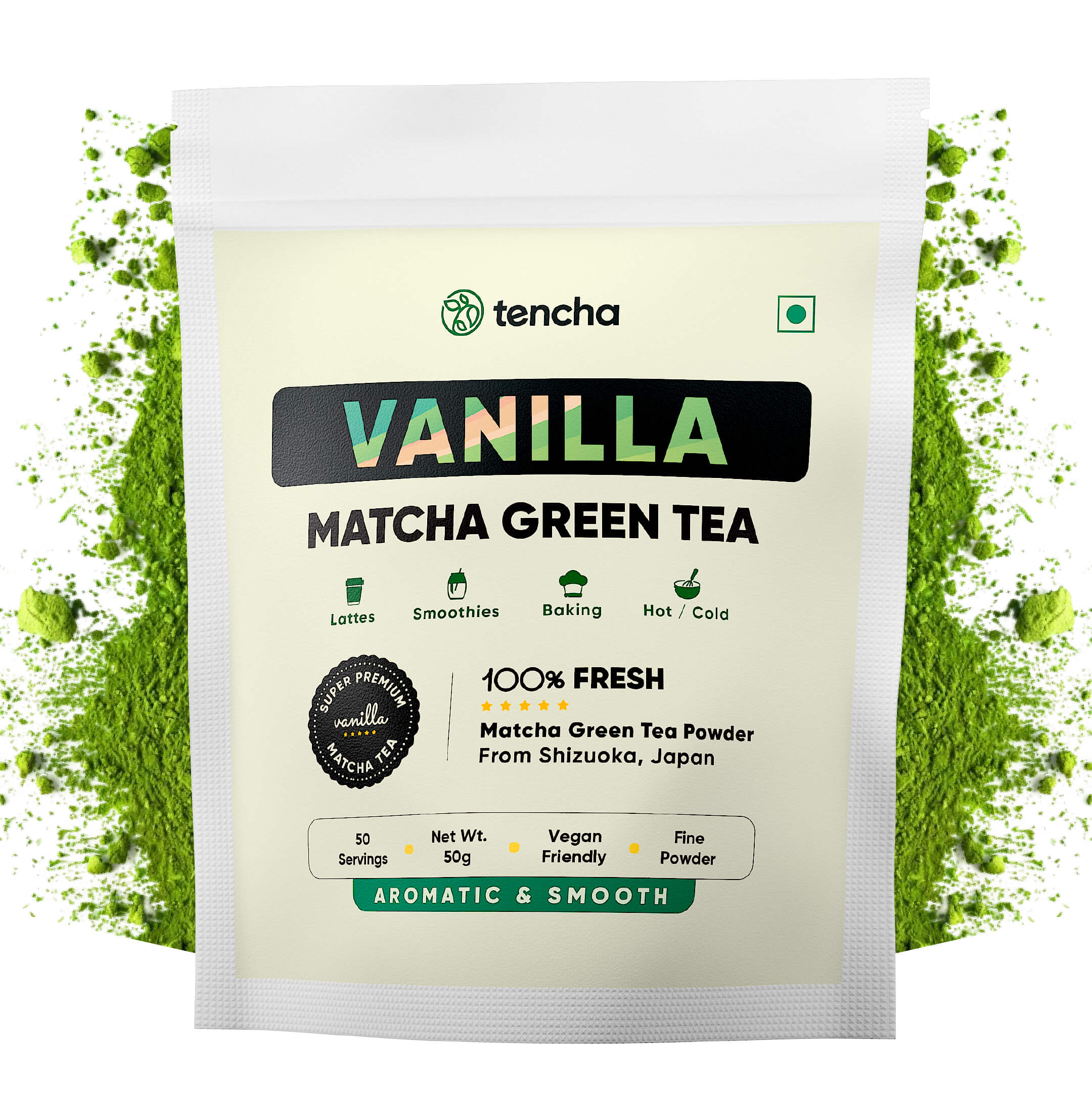 Tencha Vanilla Matcha Tea, 50 Servings, 50 GM