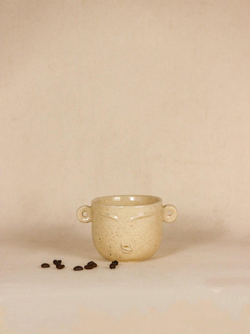 The Orby House The Sage Ceramic Face Beige Coffee Mug