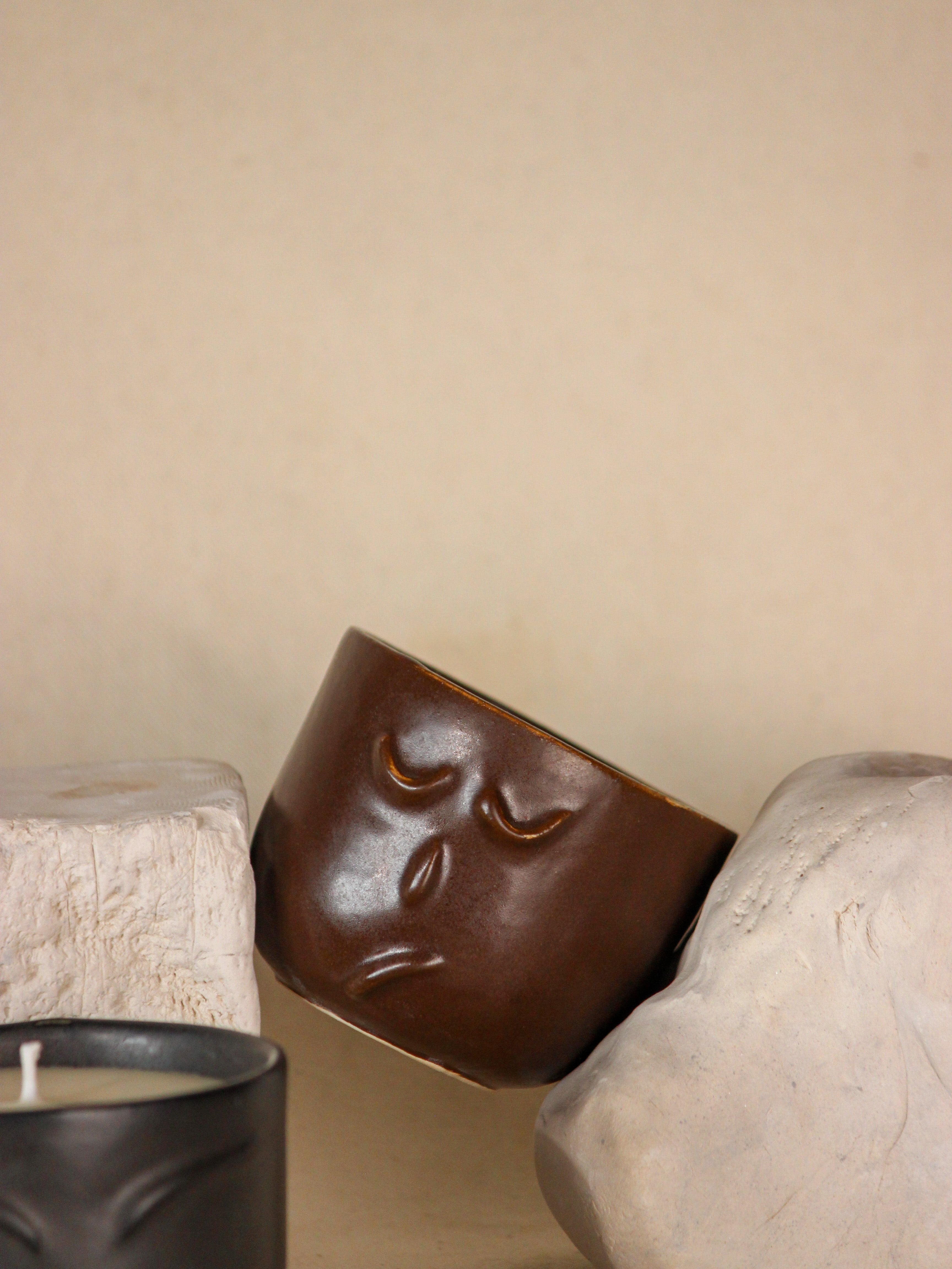 The Orby House The Warrior Face Ceramic Jar Candle