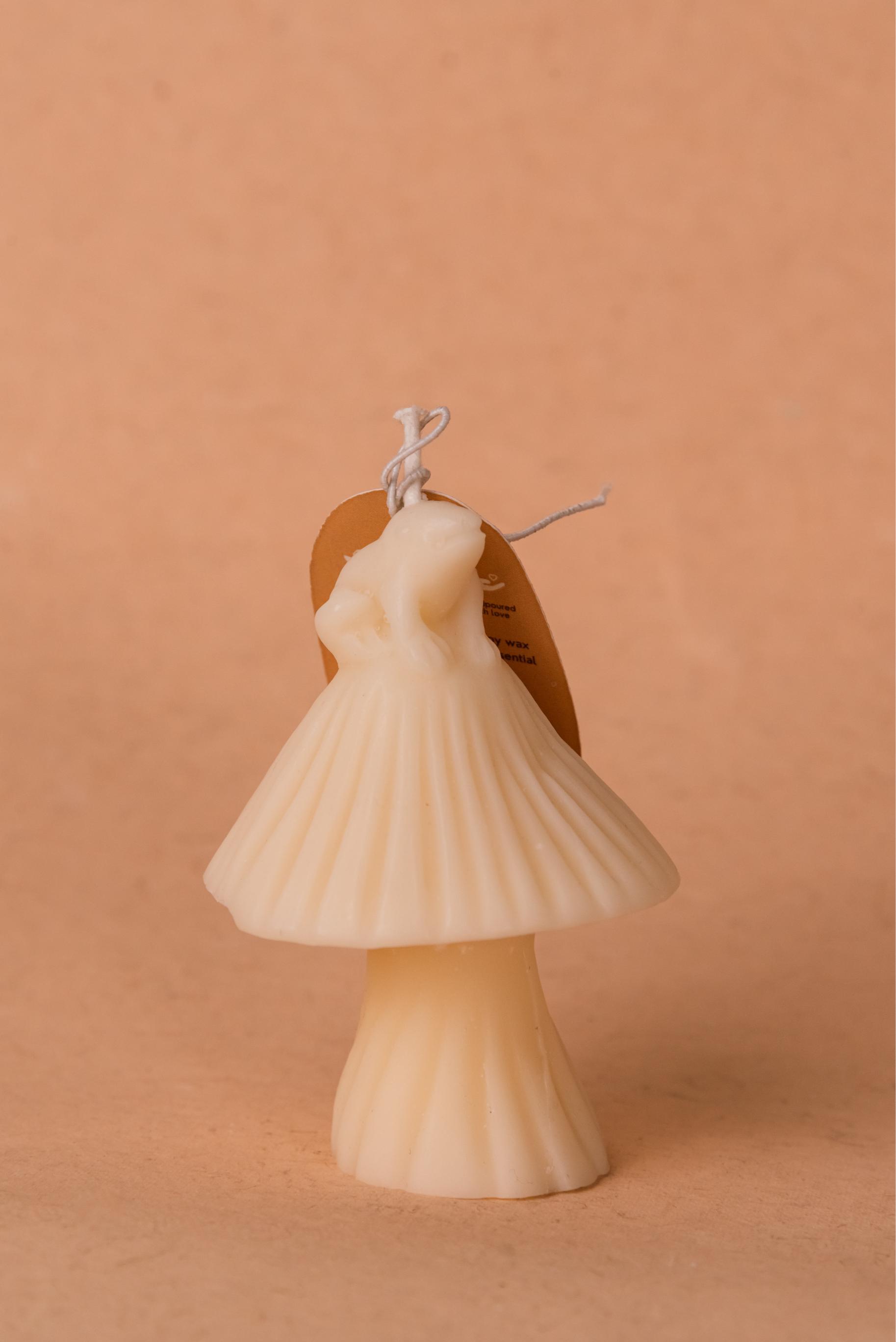 The Orby House Shrooms Pillar Candle: Champagne Dream