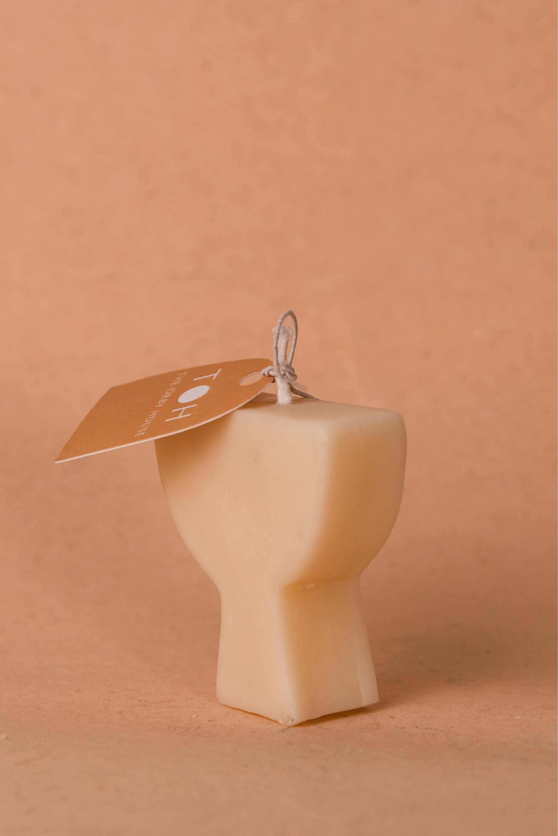 The Orby House Abstract Shape Pillar Candle: Champage Dream