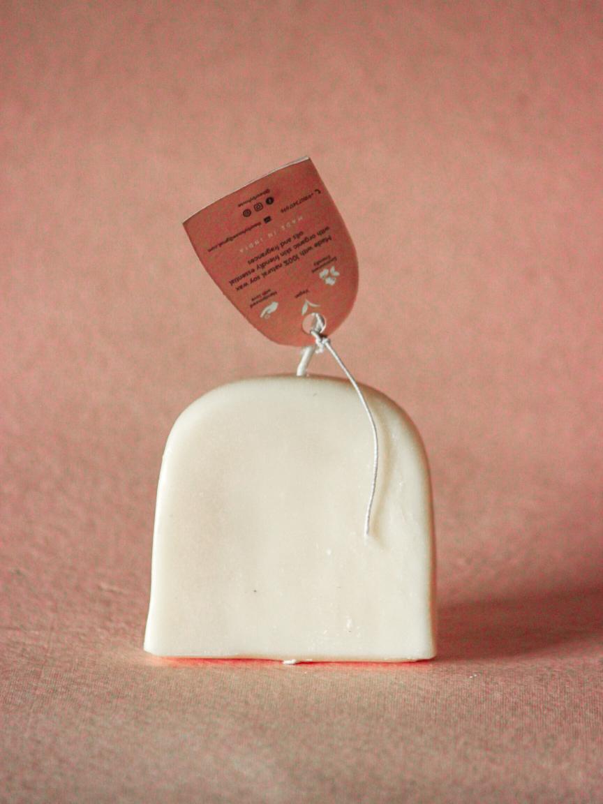 The Orby House Rainbow Pillar Candle: Champagne Dream