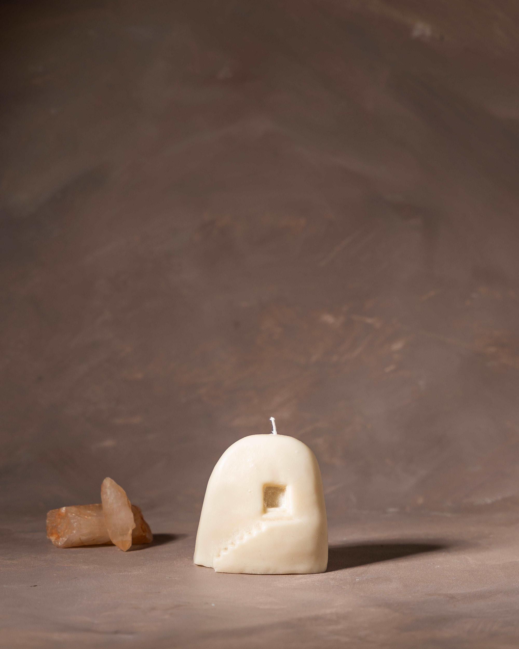 The Orby House Troglodyte Cave Pillar Candles,  Hazelnut Coffee Delight, Set of 3