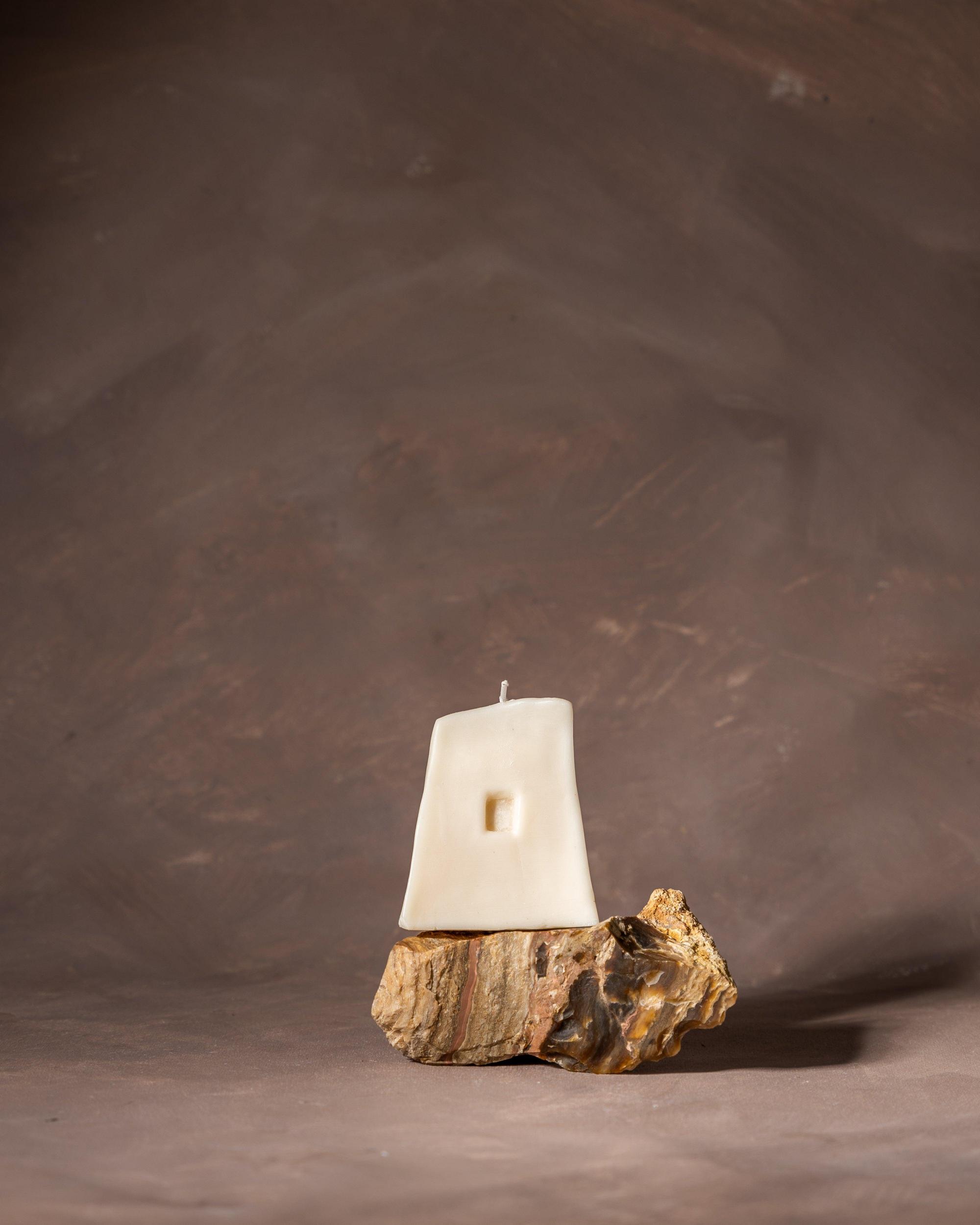 The Orby House Troglodyte Cave Pillar Candles, Hazelnut Coffee Delight, Cave Pillar Candle