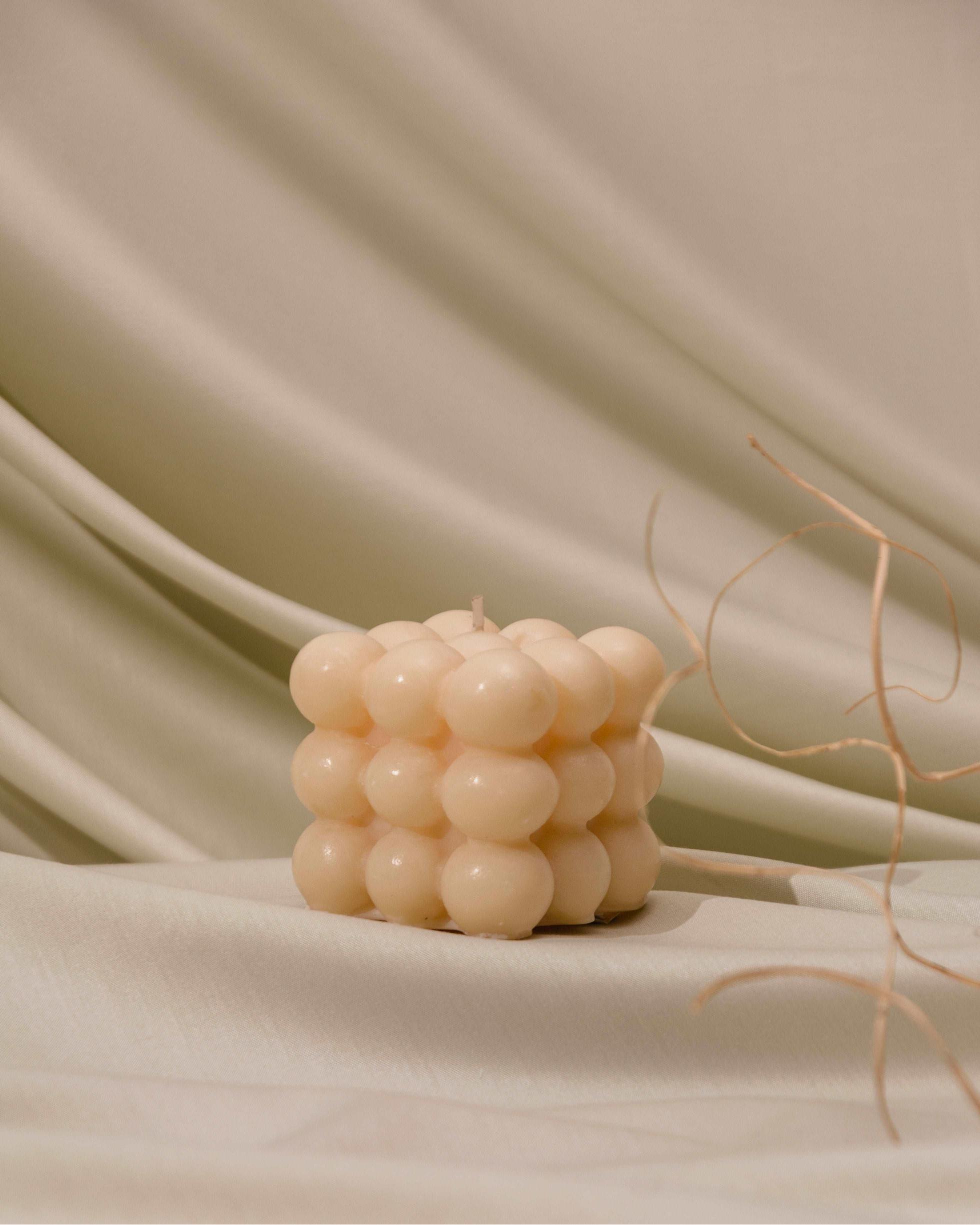 The Orby House Bubble Cube Candle, Hazelnut Coffee Delight