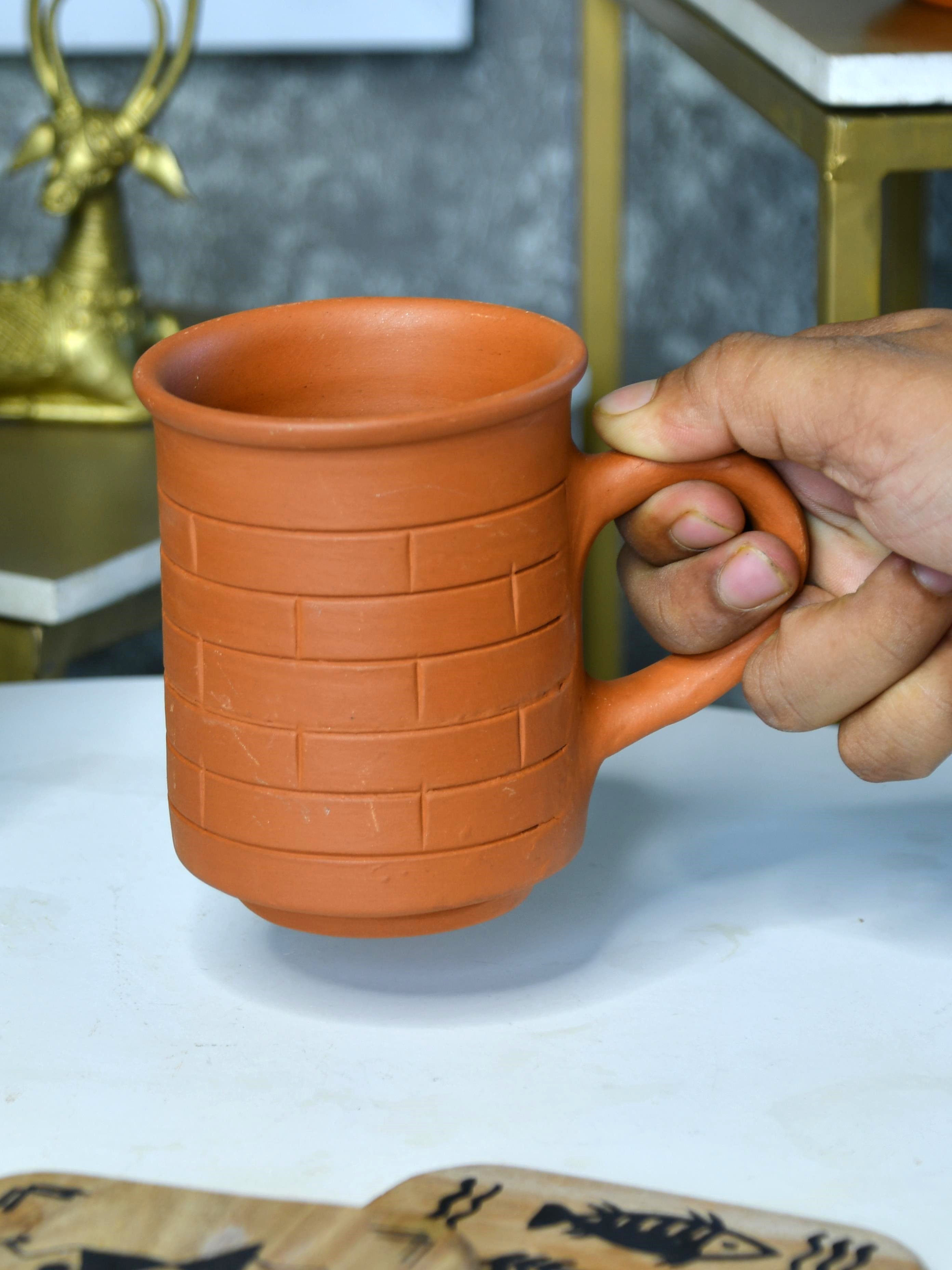 Sowpeace Premium Unglazed Terracotta imprinted Drink Mugs