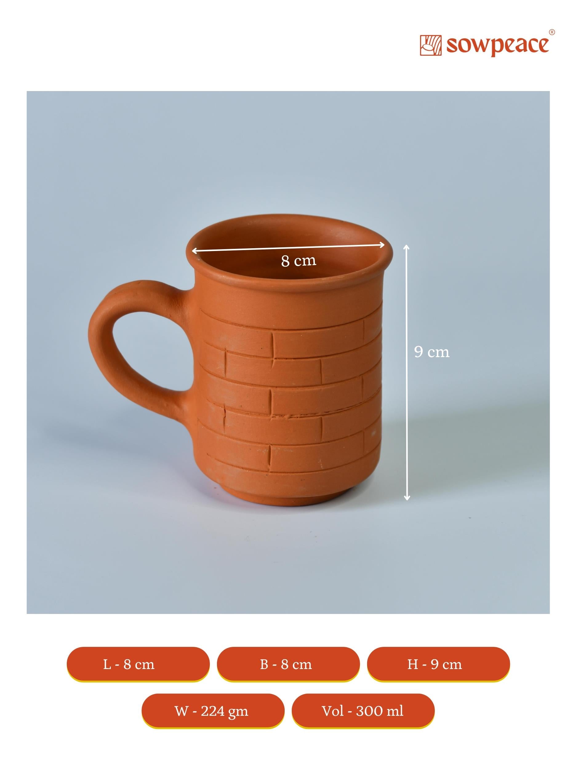 Sowpeace Premium Unglazed Terracotta imprinted Drink Mugs