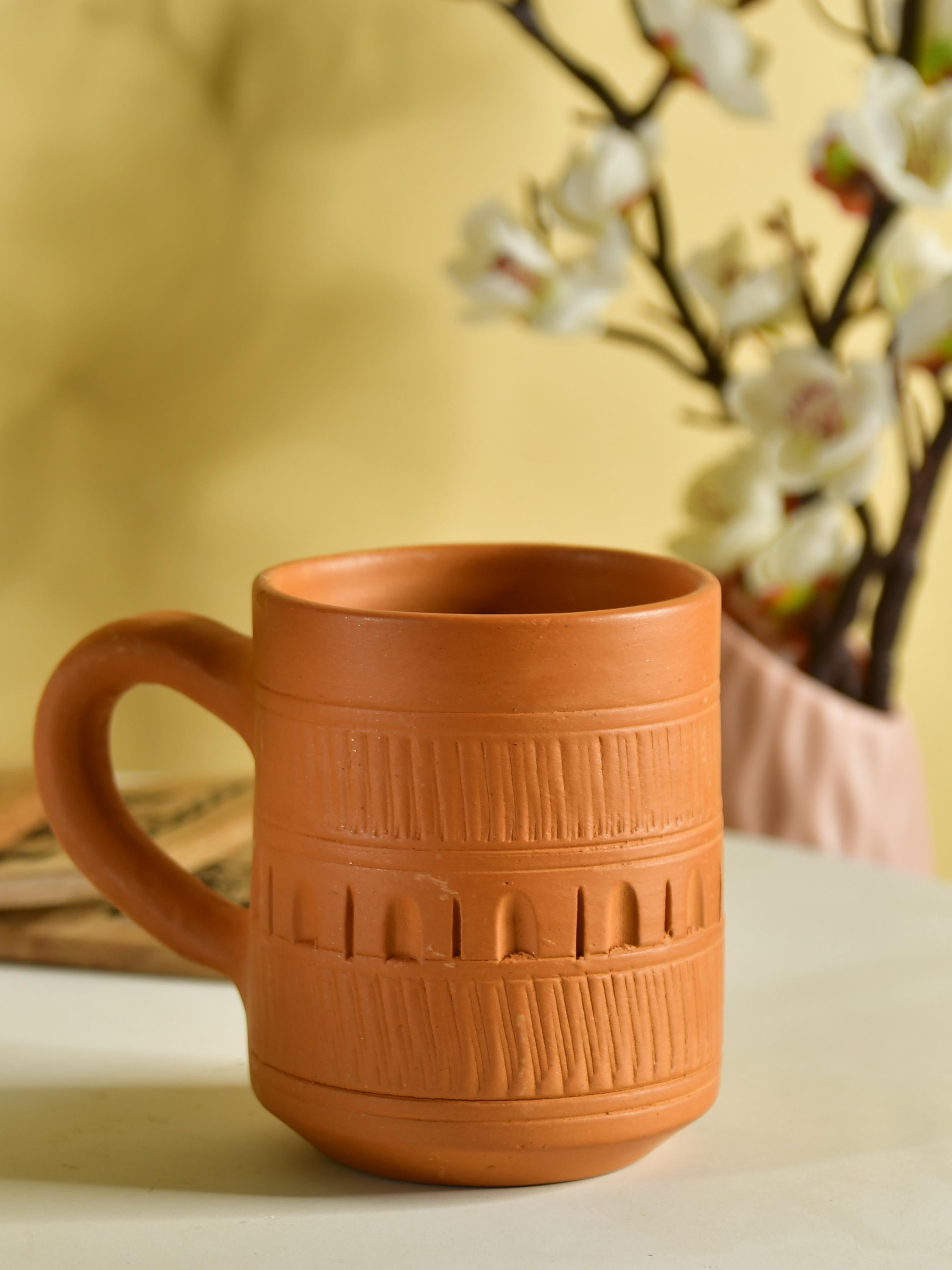 Sowpeace Premium Cylindrical Unglazed Terracotta Mugs