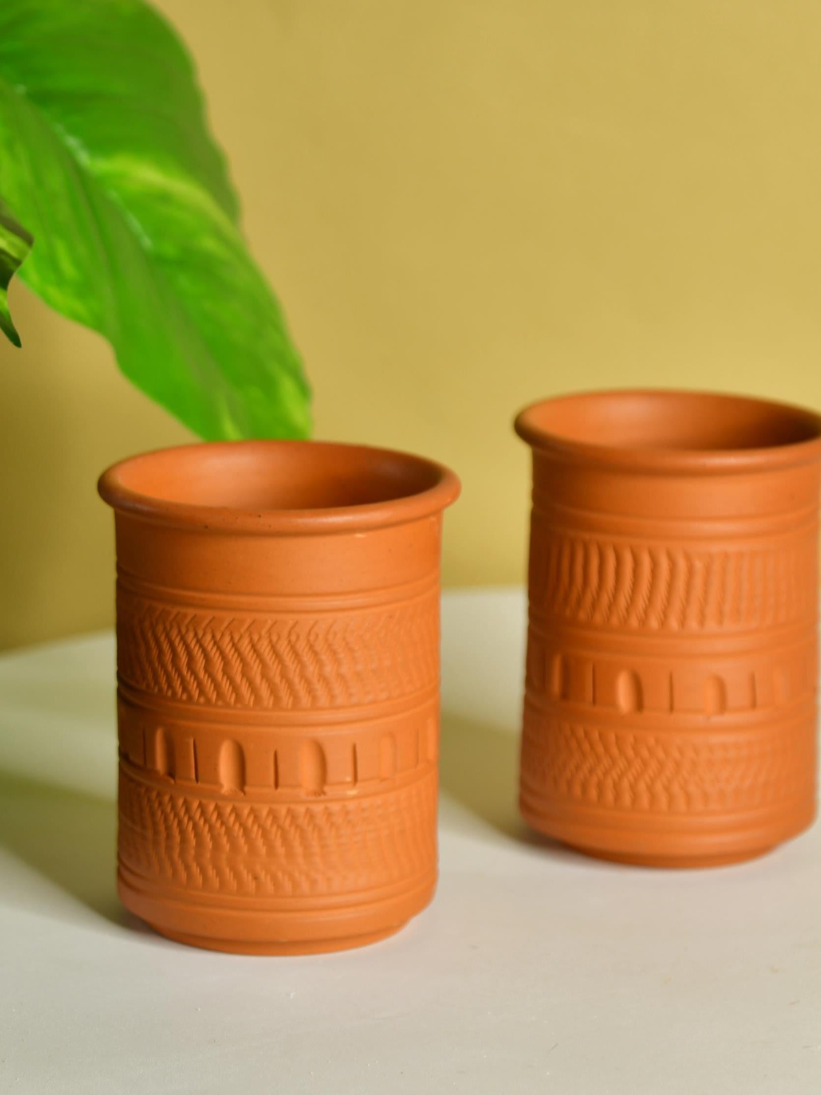 Sowpeace Premium Set of 2 Unglazed Terracotta tumbler