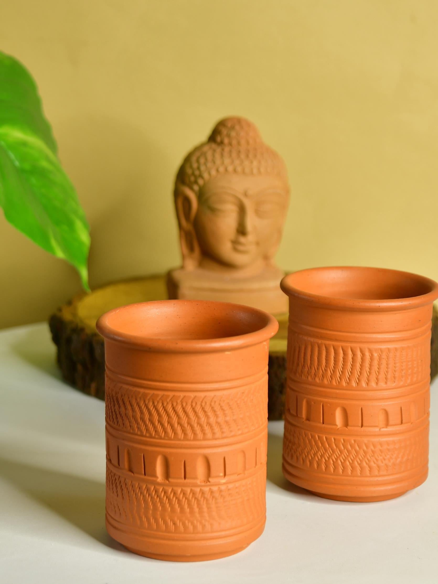 Sowpeace Premium Set of 2 Unglazed Terracotta tumbler