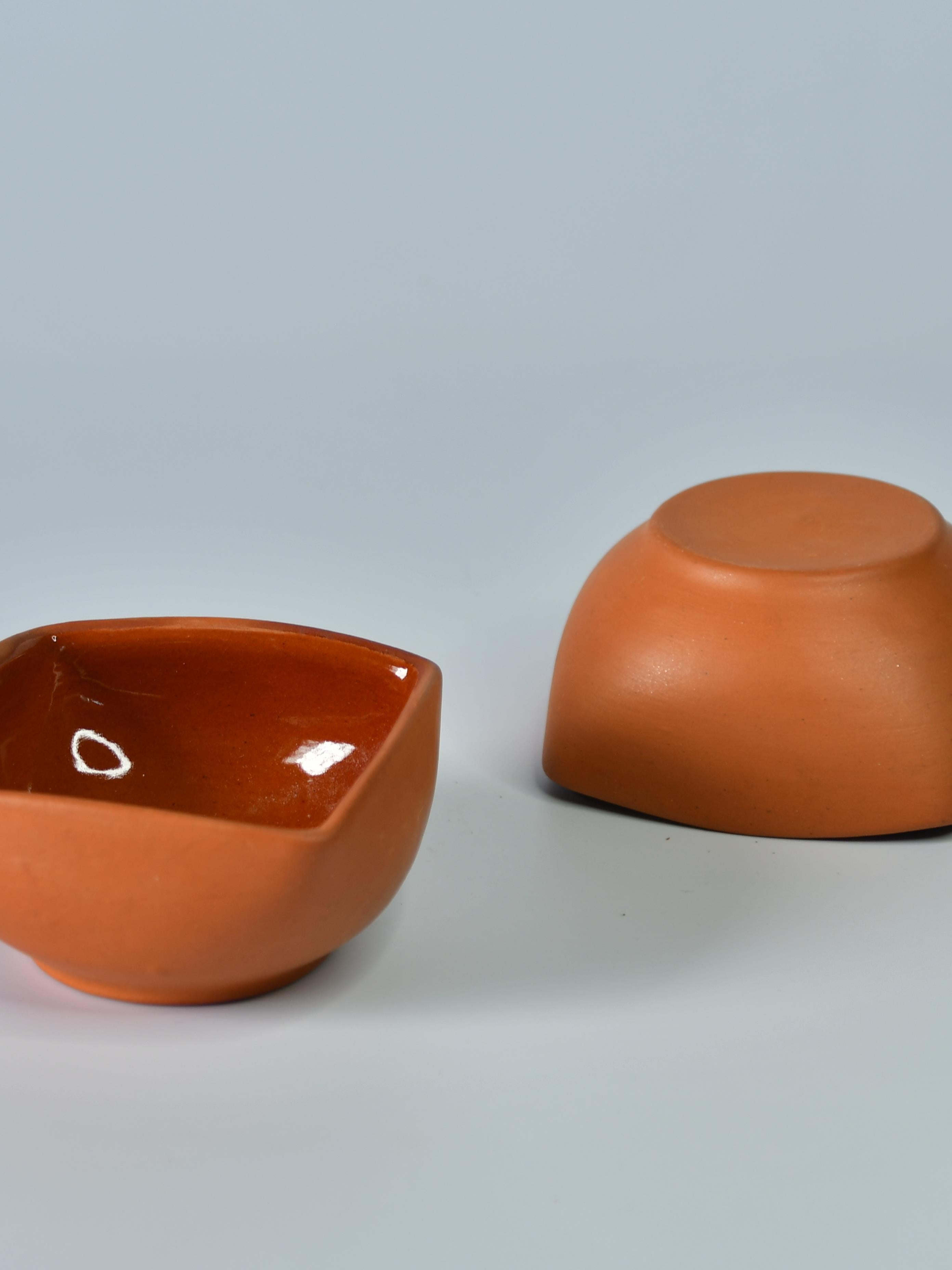 Sowpeace Premium Set of 2 Terracotta Square Serving Bowls