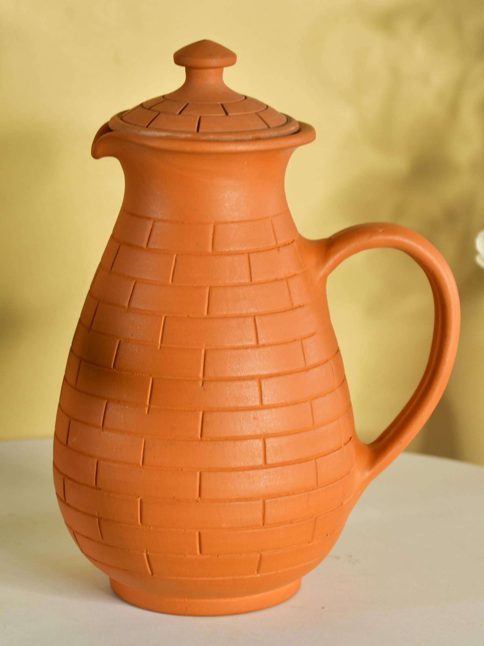 Sowpeace Premium Large Terracotta Jug for Water and Drinks