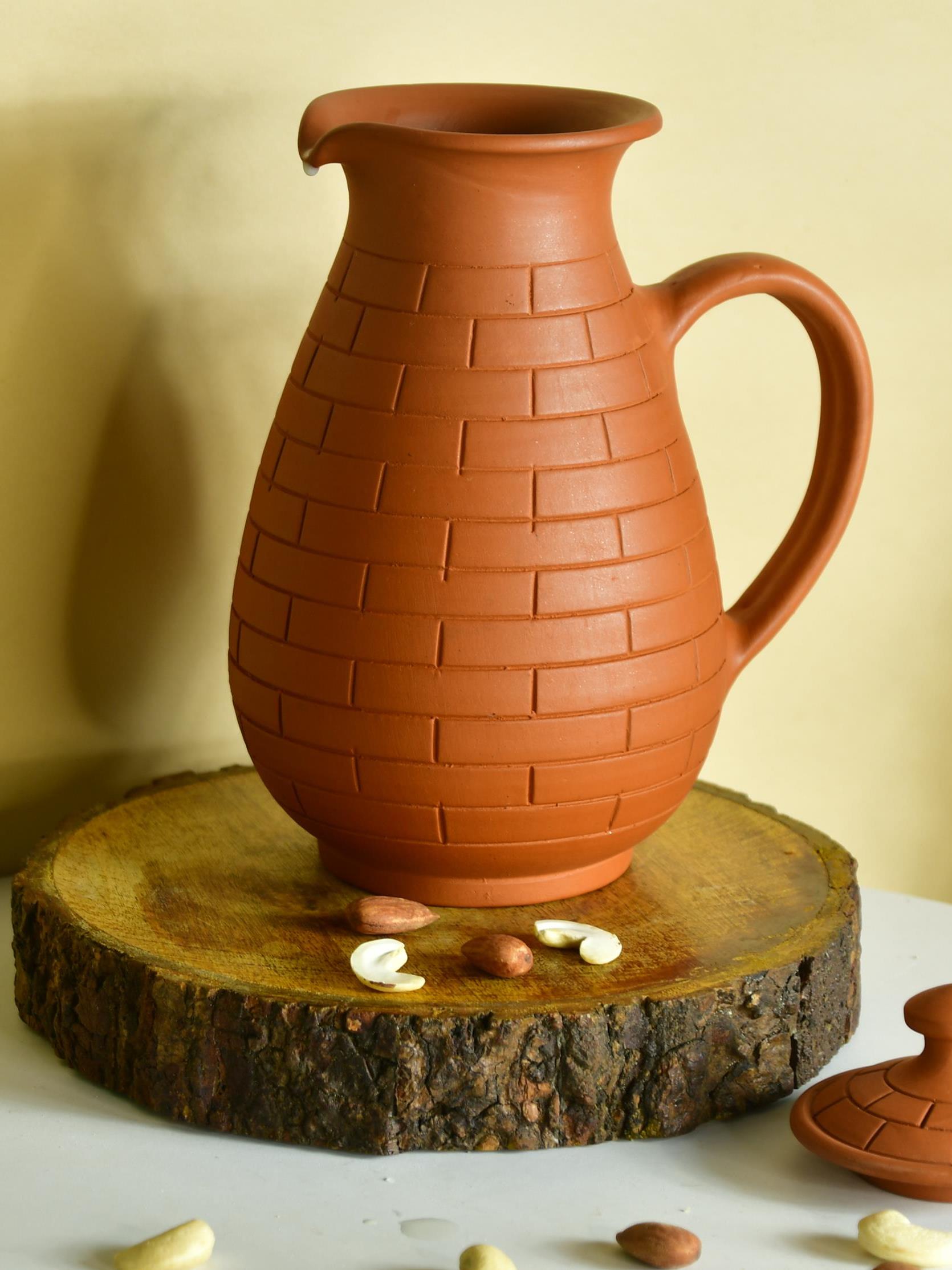 Sowpeace Premium Large Terracotta Jug for Water and Drinks