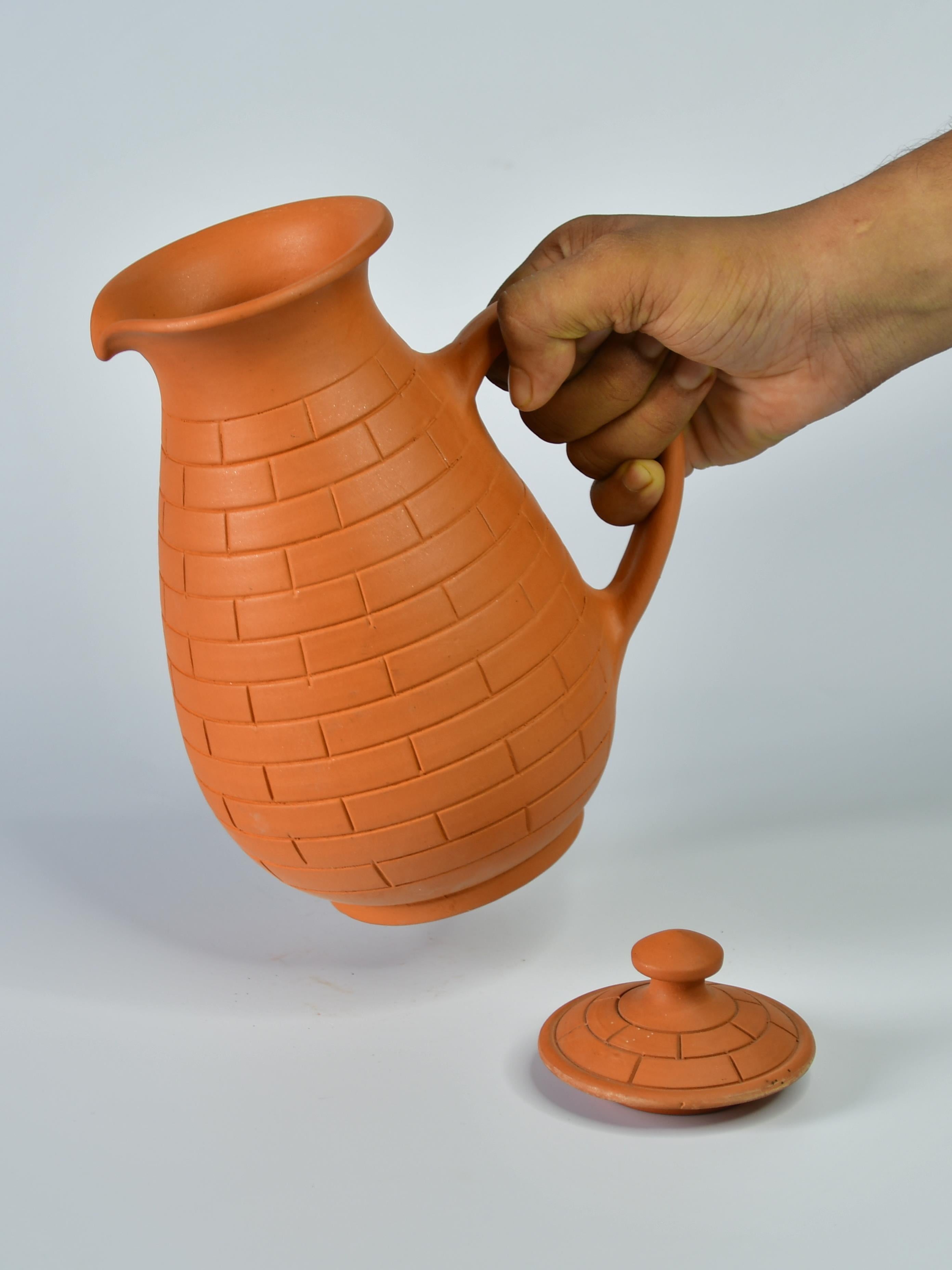 Sowpeace Premium Large Terracotta Jug for Water and Drinks