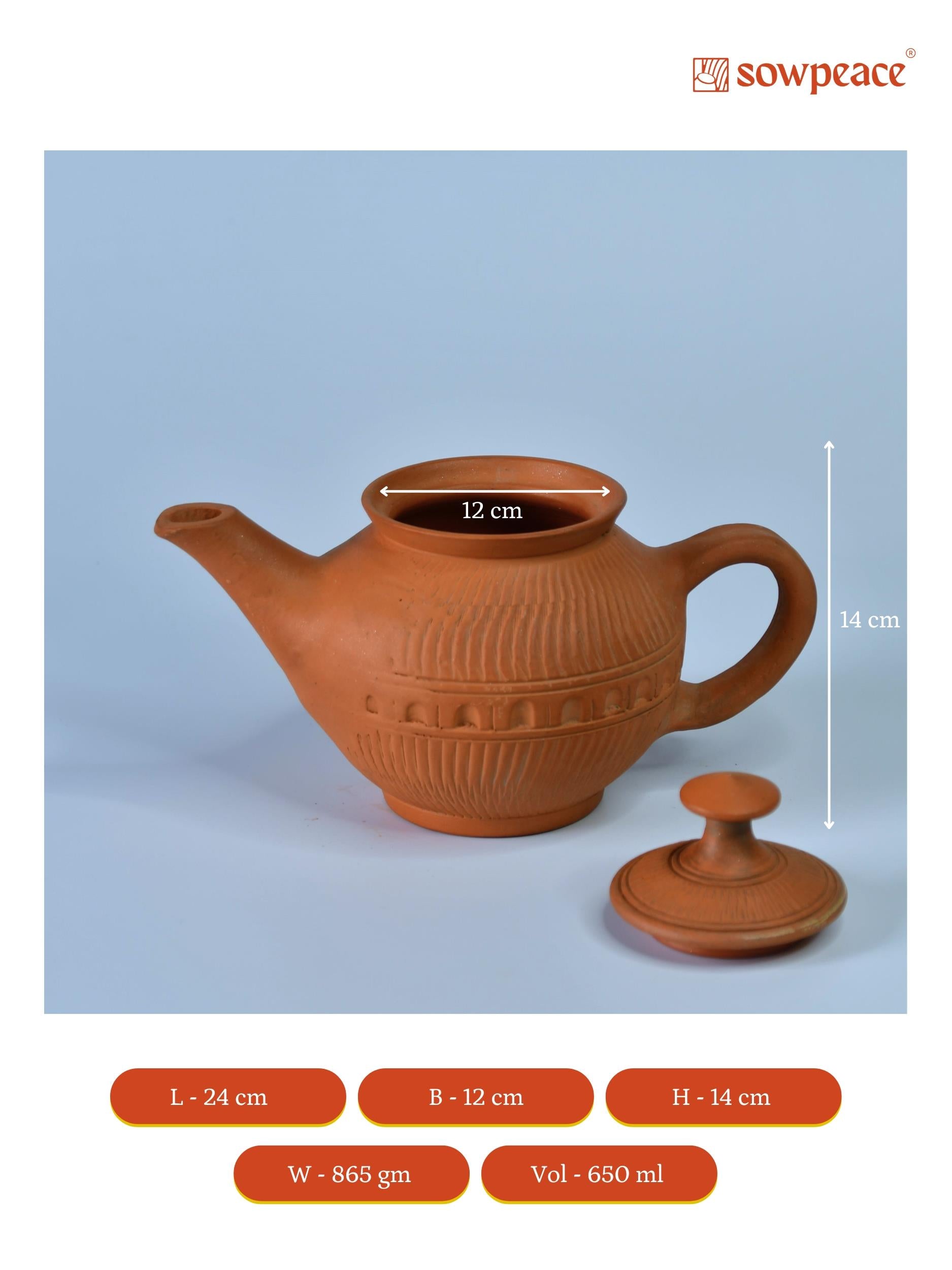 Sowpeace Premium Large Terracotta Kettle for Tea and Coffee