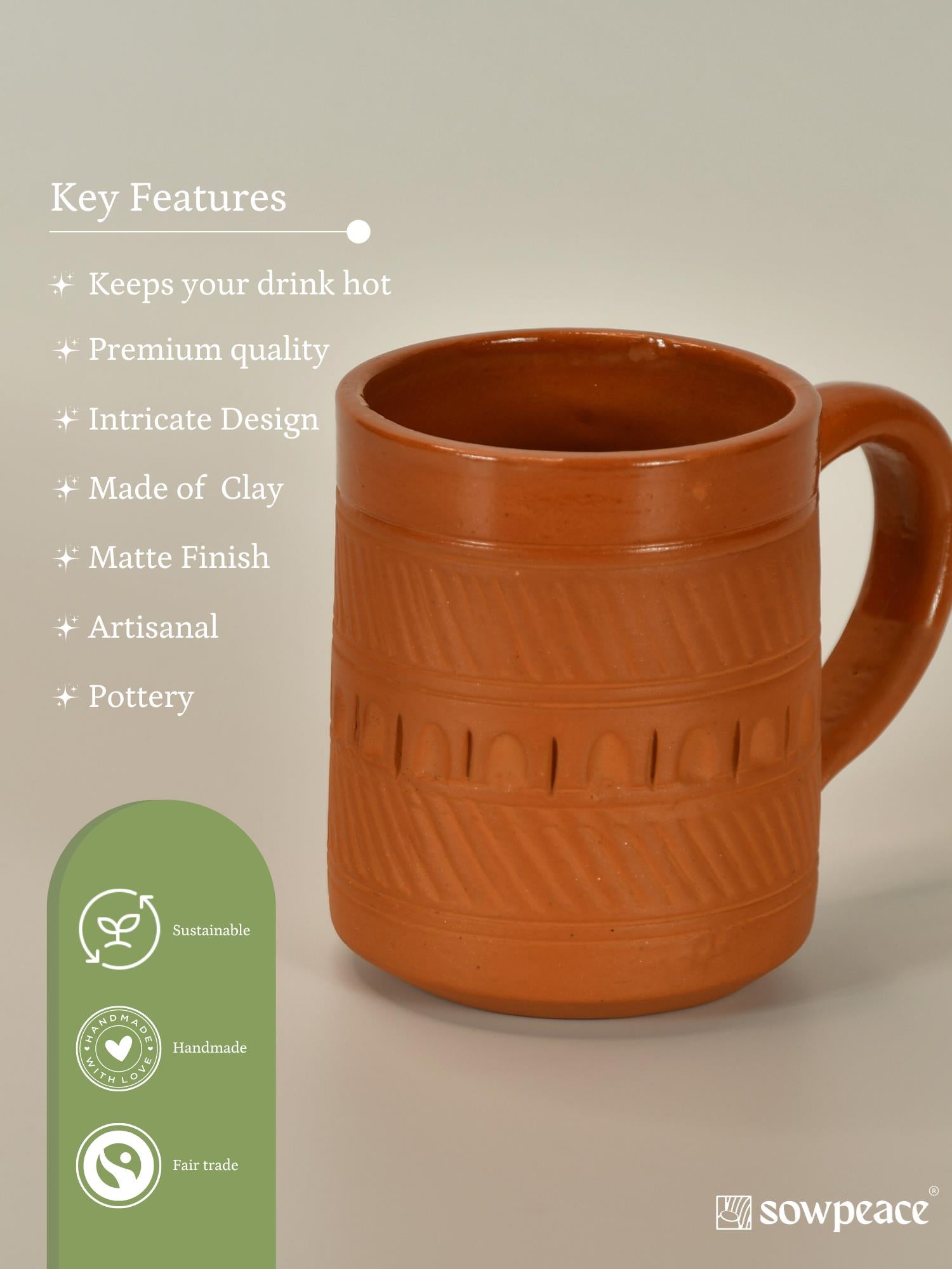 Sowpeace Traditional Terracotta Coffee mugs