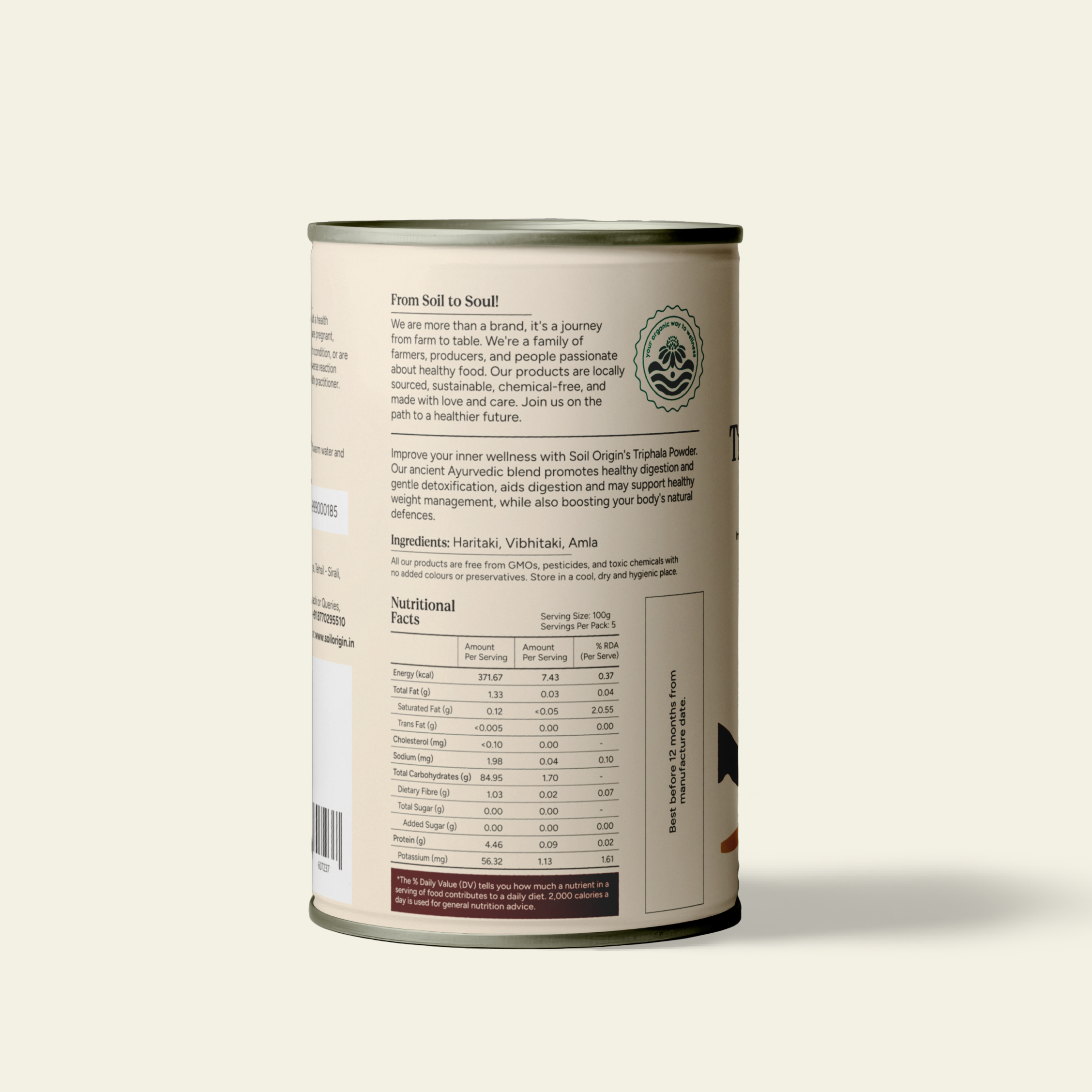 Soil Origin Triphala Powder - 100 Gm