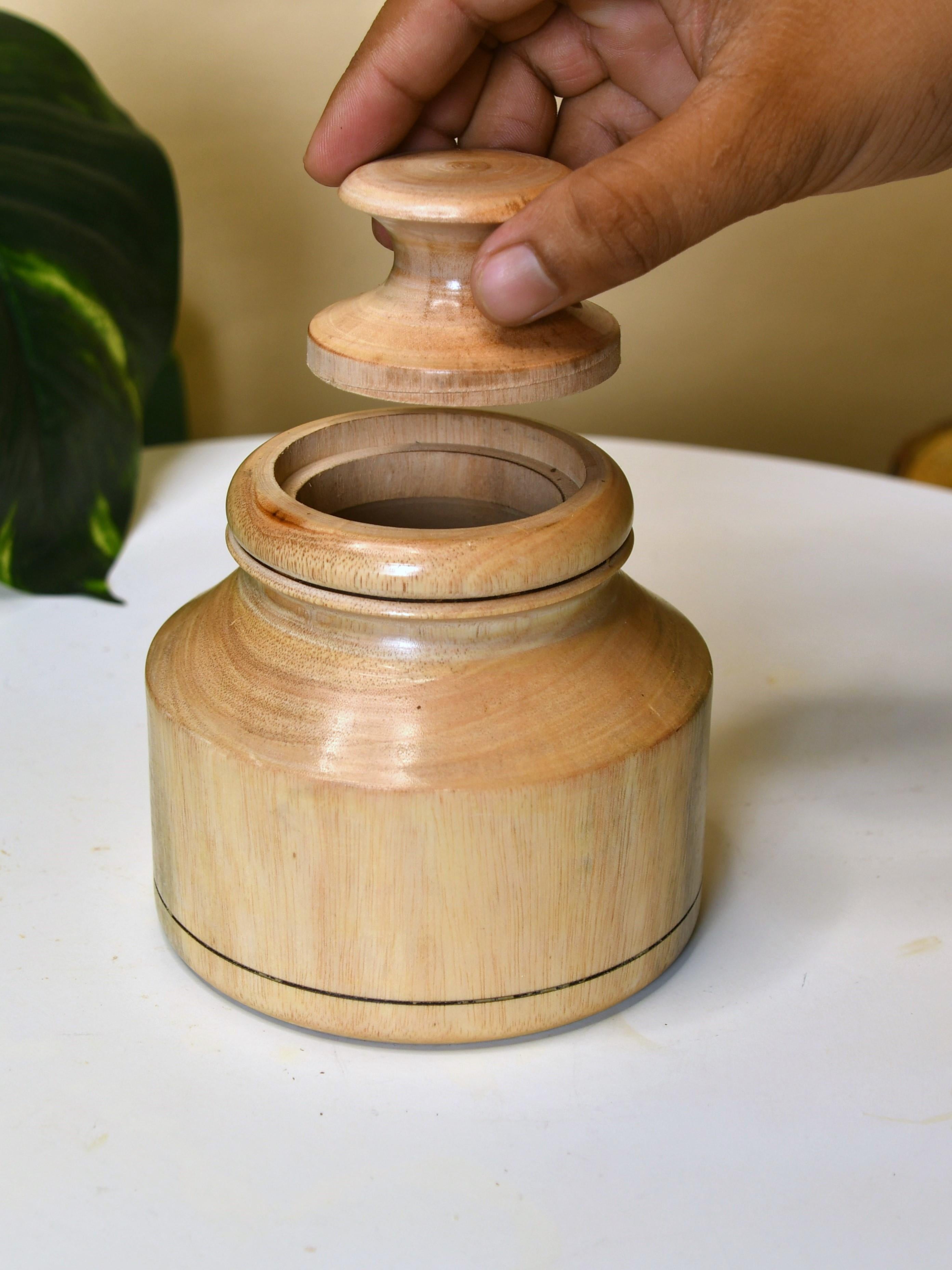 Sowpeace Premium Wooden Storage Jar for Elegant Organization