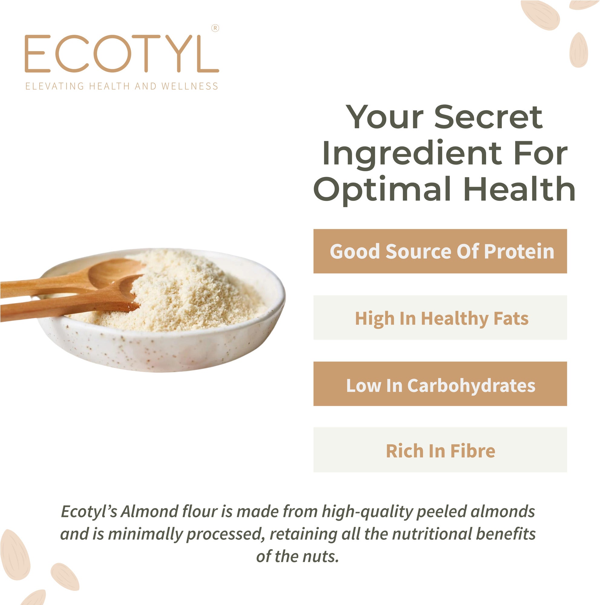 Ecotyl Natural Almond Flour (Blanched) - 200g