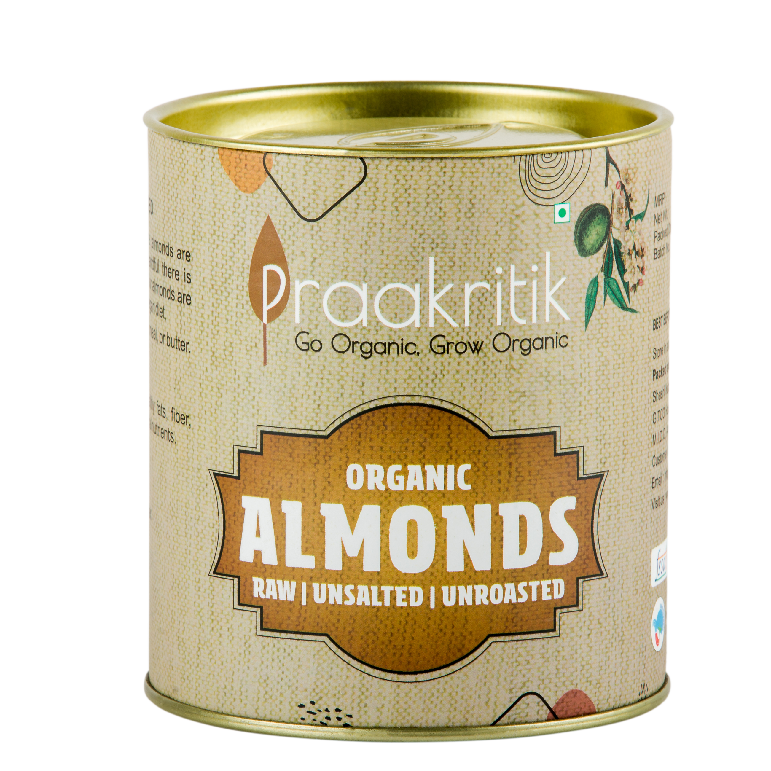 Praakritik Organic Almonds California 200g