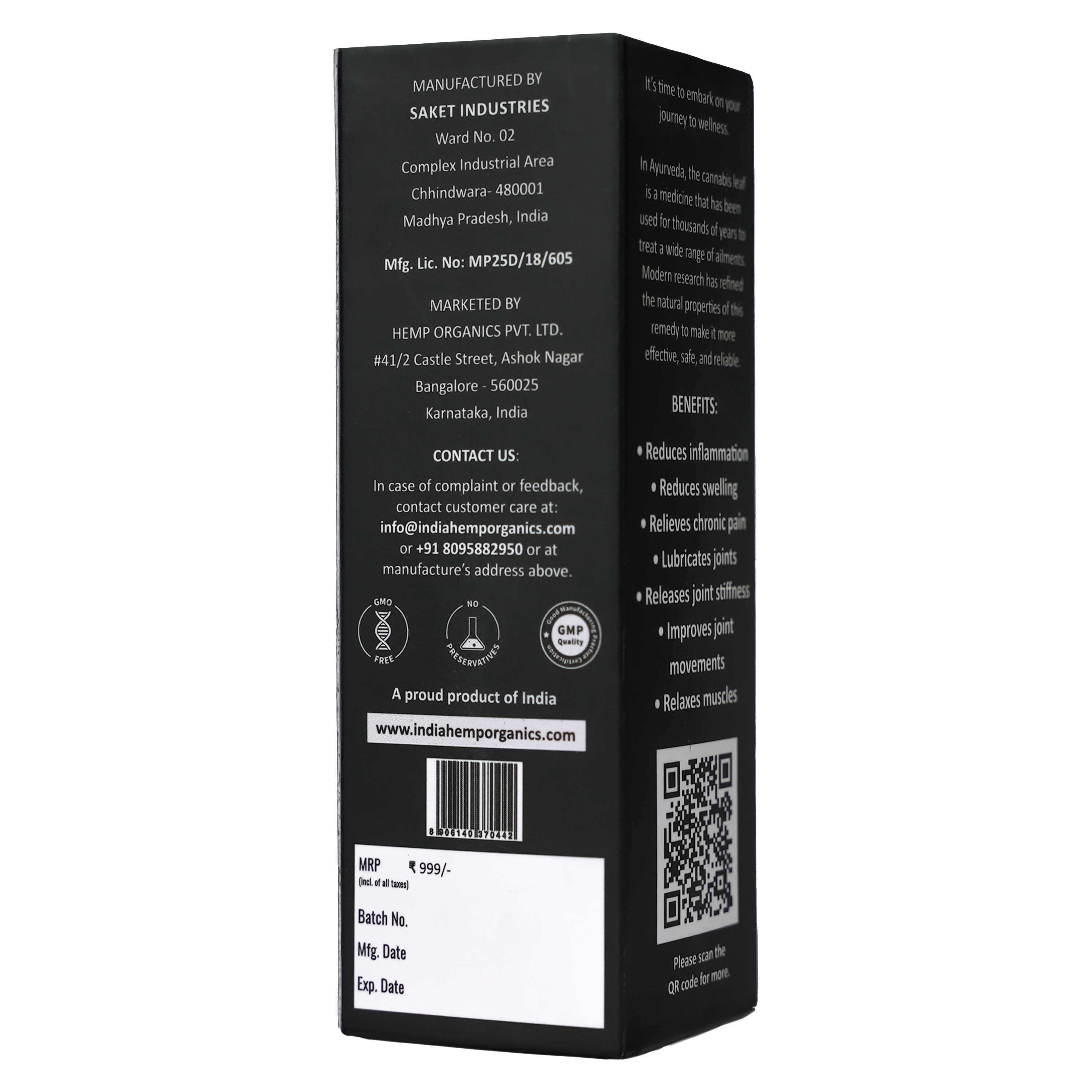 India Hemp Cannabliss Arthritis Relief 50ml