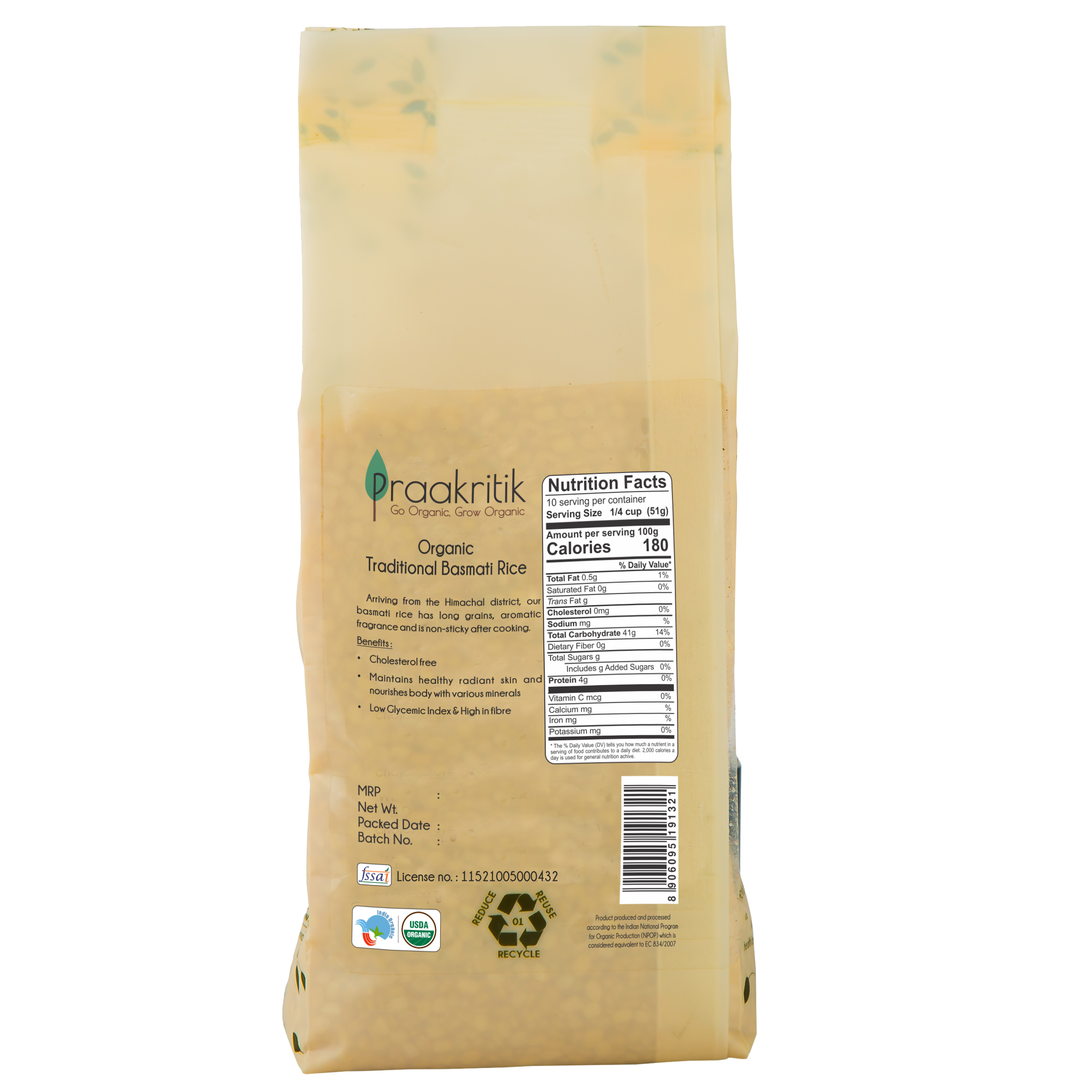 Praakritik Organic Basmati Rice 500g