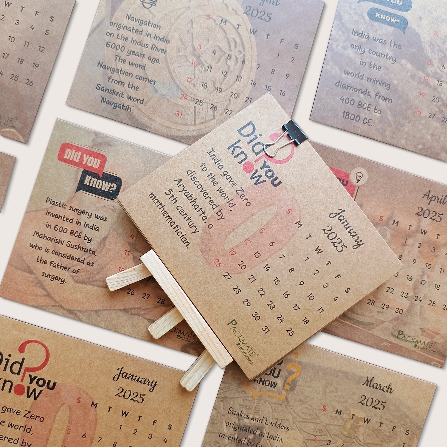 PackMate | 2025 Calender | Made of 100% Recycled Paper (Pack of 2)