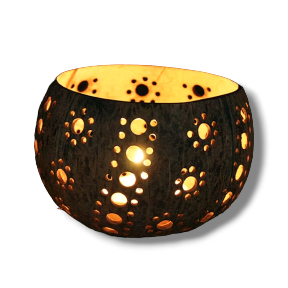 Comorin Coconuts Tropical Oasis: Handcrafted Tea Light Candle Holder
