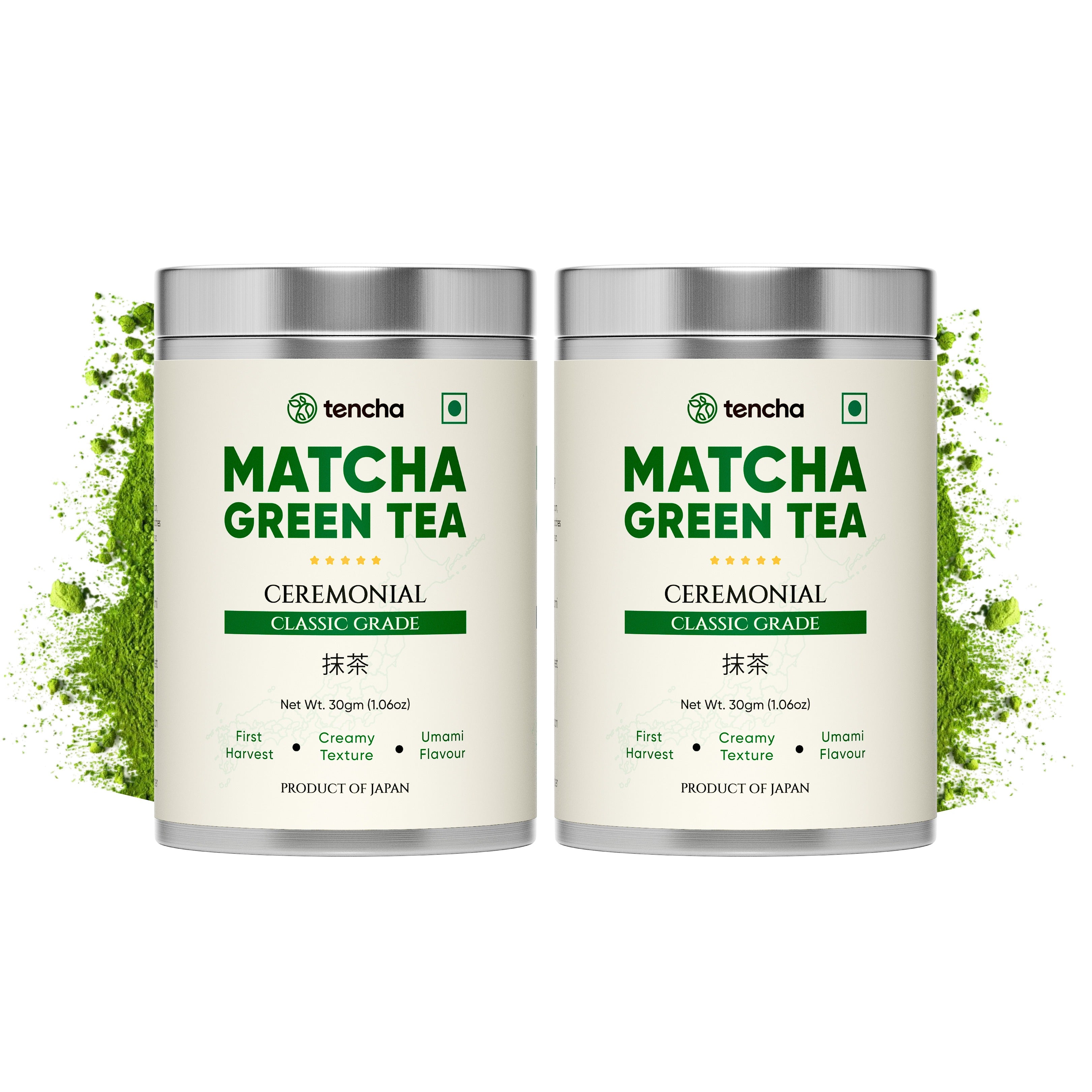 Tencha Ceremonial Matcha With Free Spoon | 60 Servings 30 Gm X 2 Packs, 30 grams