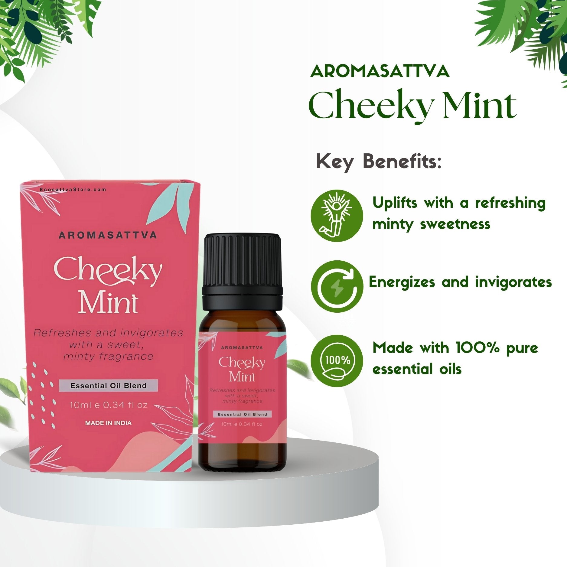 Aromasattva Essential Oil Blend-Cheeky Mint 10ml